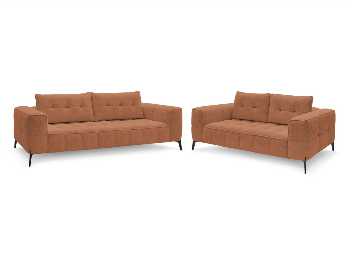 Bobochic Anis Sofa 5-Sitzer Bouclé-Stoff Orange