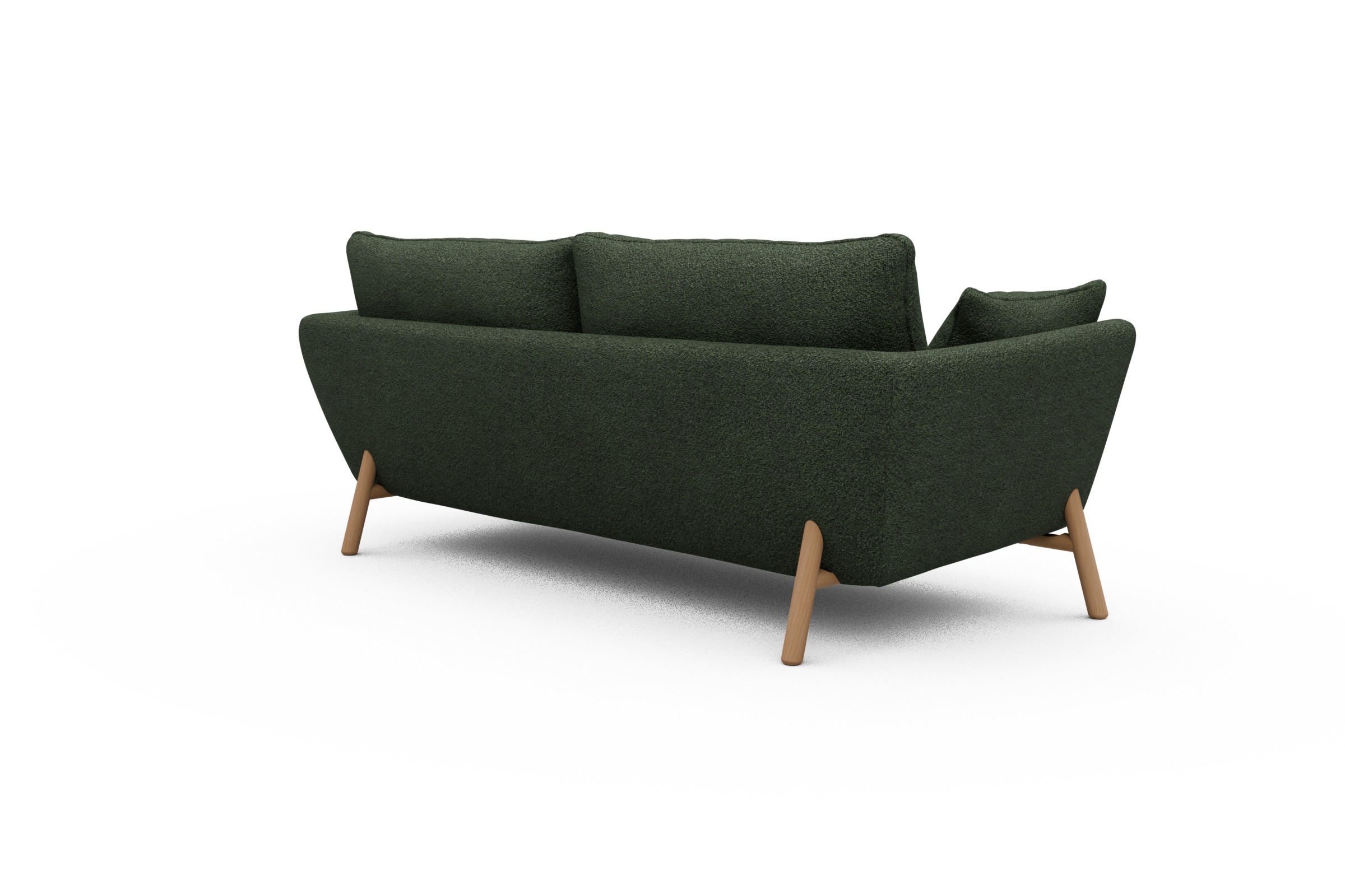 Sofa Emil 3-Sitzer Beinfarbe Eiche Natur Vanora-Deep-Green