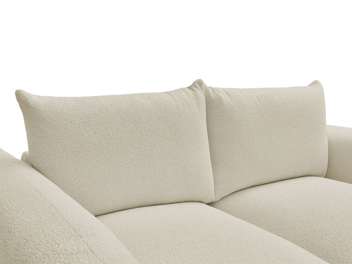 Bobochic Ernest Sofa 3-Sitzer mit Pouf 193 × 106 cm Bouclé-Stoff Beige