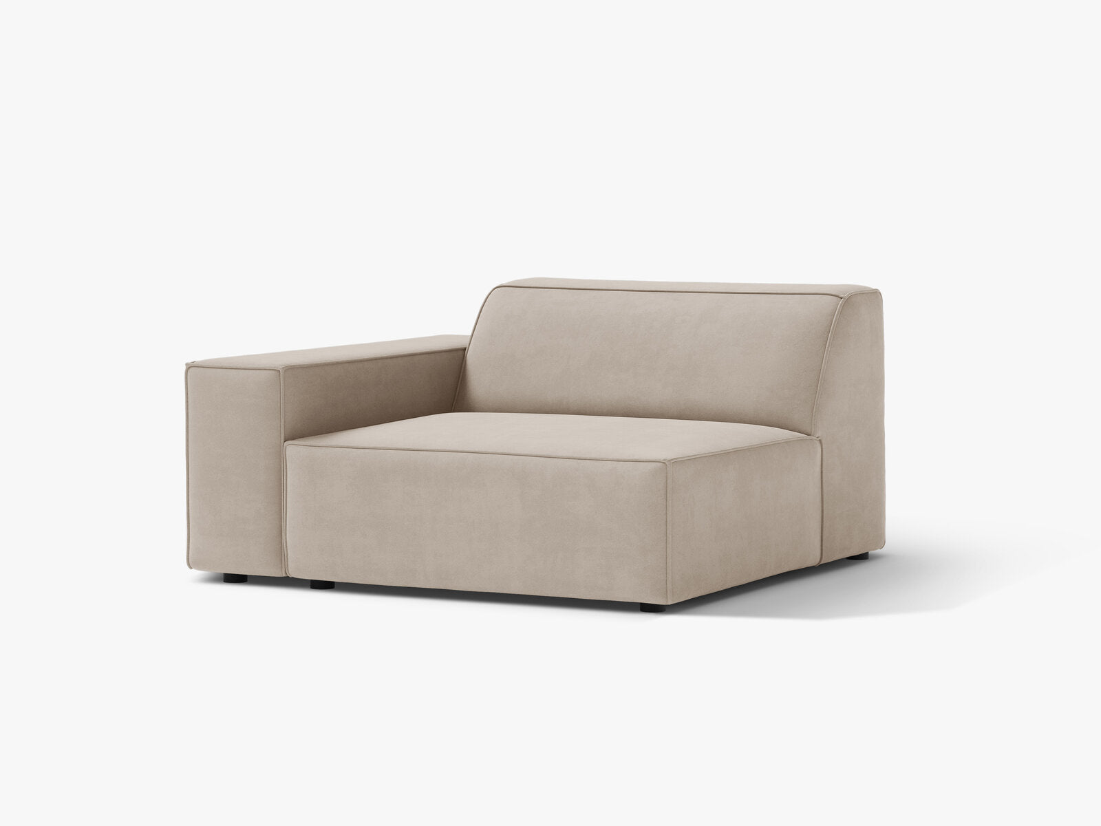 Micadoni Jodie Sofamodul Links Samt Bluvel Dunkelbeige