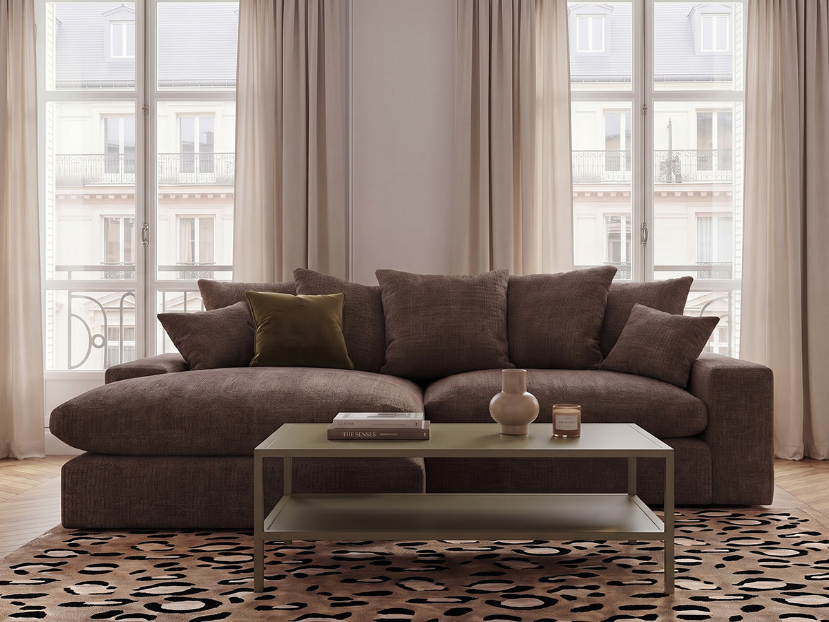 Bobochic Nevada Ecksofa Stoff Braun
