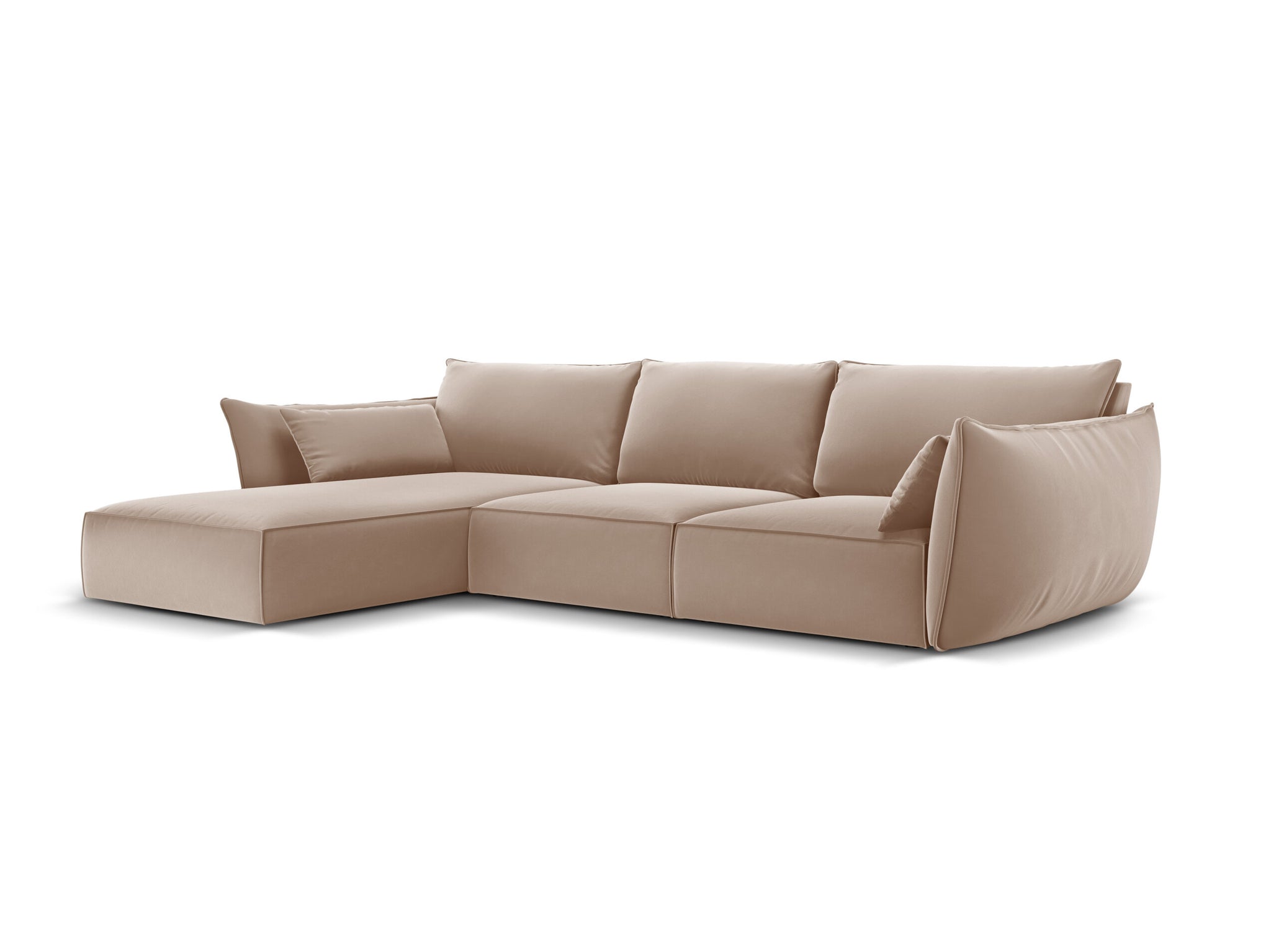 Micadoni Ecksofa Kaelle 4-Sitzer Links Samt Beige