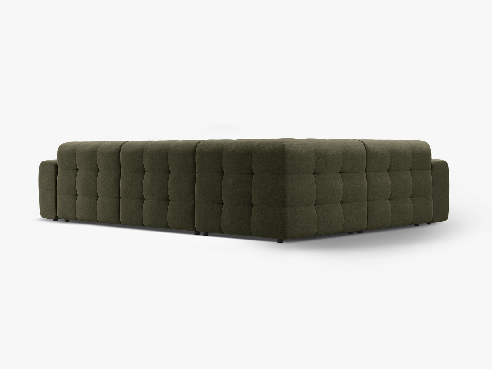 Micadoni Ecksofa Kendal 6-Sitzer Links Strukturierter Stoff Amazonas Grün