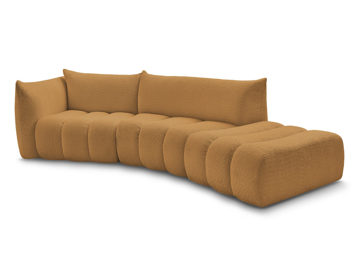 Bobochic Azra Ecksofa 325 × 112 cm Bouclé-Stoff Gelb Ecke links
