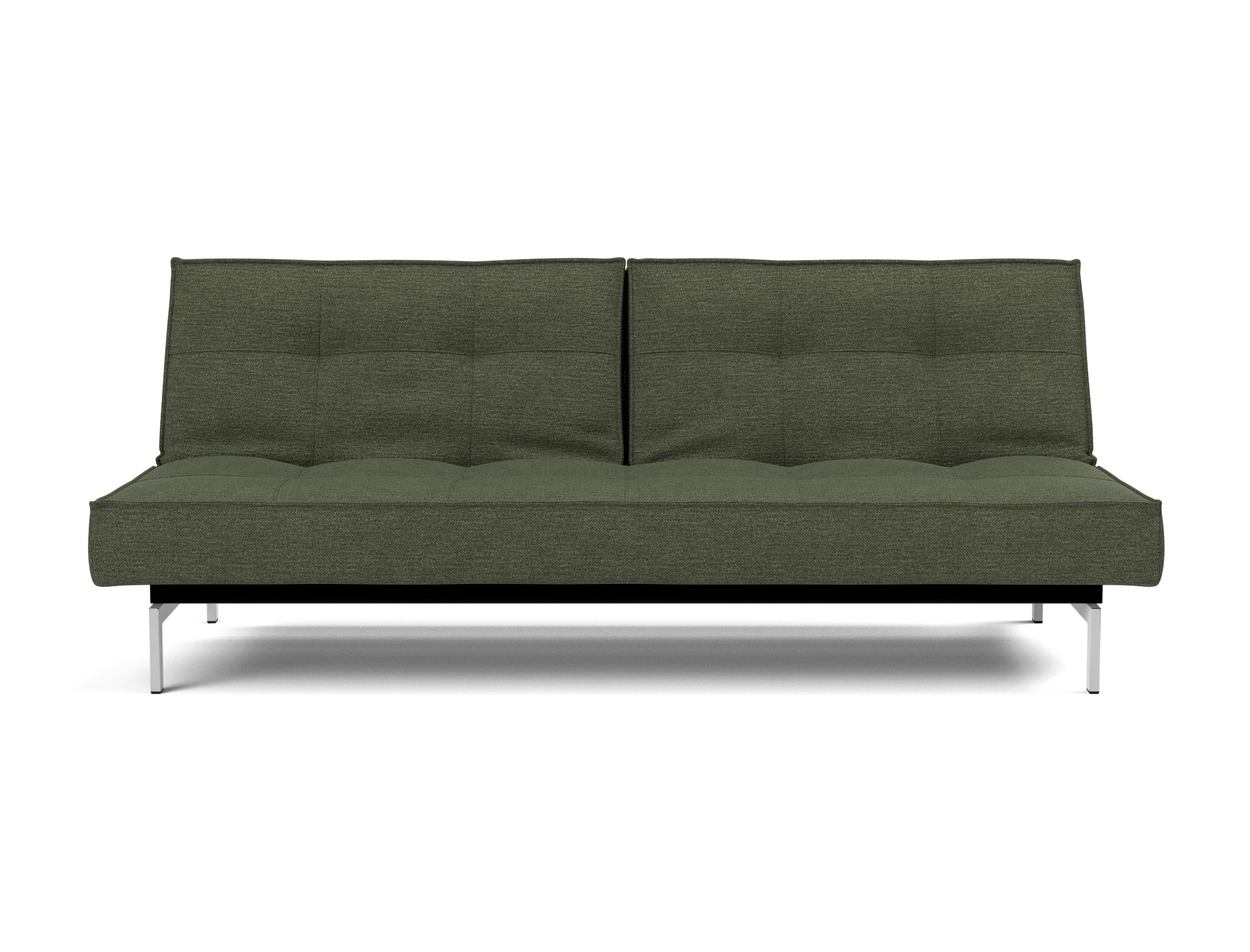 Schlafsofa Splitback Strukturierter Stoff Taura 353-Forest Beine Chrom