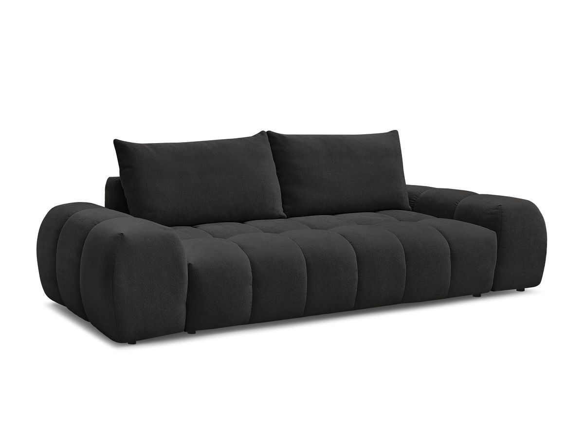 Bobochic Everest Sofa 3-Sitzer, 2 Kissen Strukturstoff Schwarz