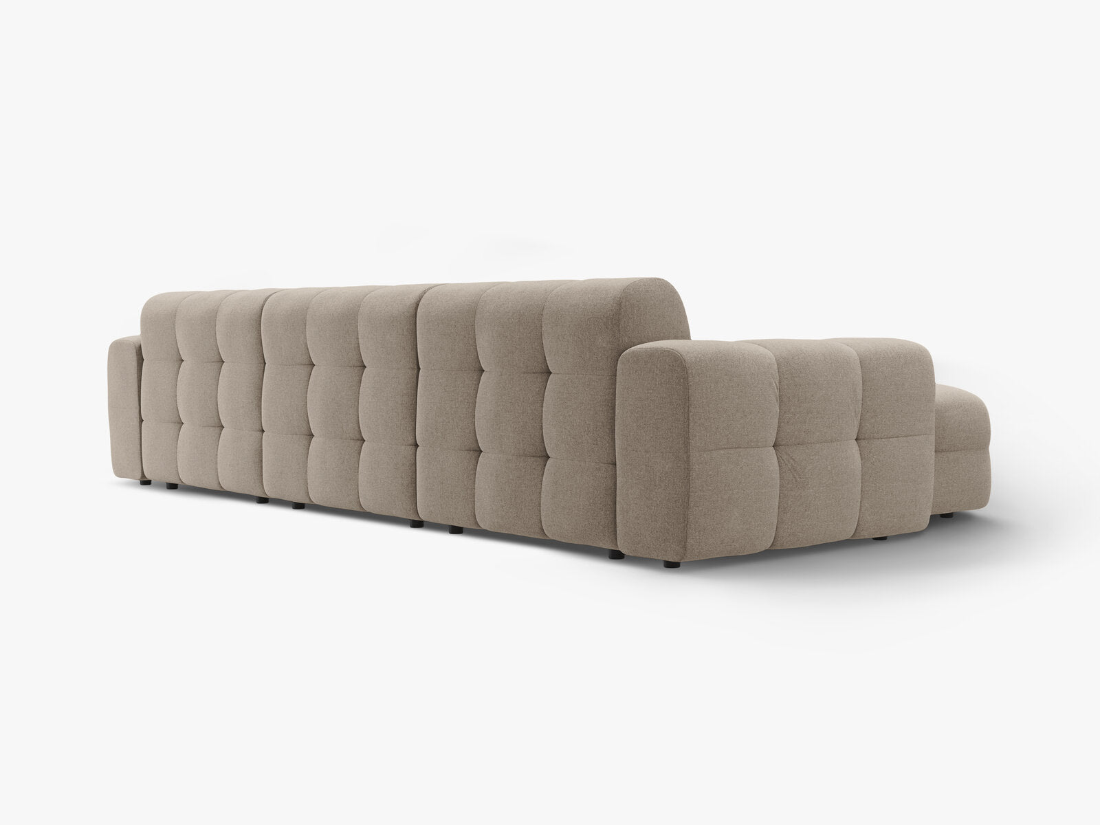 Micadoni Ecksofa Kendal 5-Sitzer Links Strukturierter Stoff Dunkelbeige