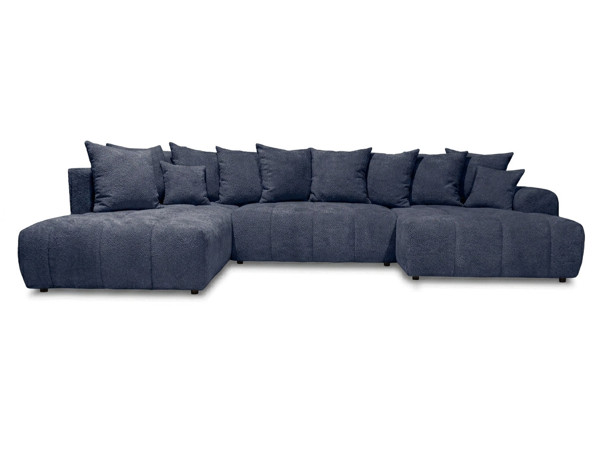 Bobochic Roxelane Wohnlandschaft Bouclé-Stoff Dunkelblau Ecke links