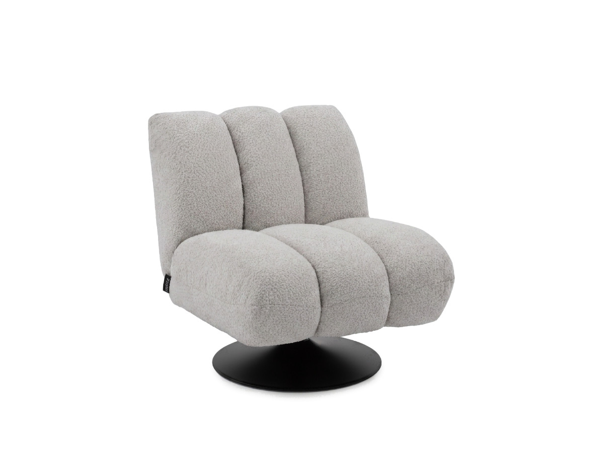 Bobochic Janissaire Sessel 79 × 89 cm Bouclé-Stoff Hellgrau