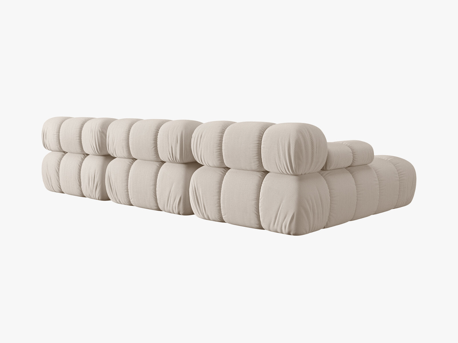Micadoni Modulares Ecksofa Bellis 4-Sitzer Links 3D-Stoff Sonic Helles Beige