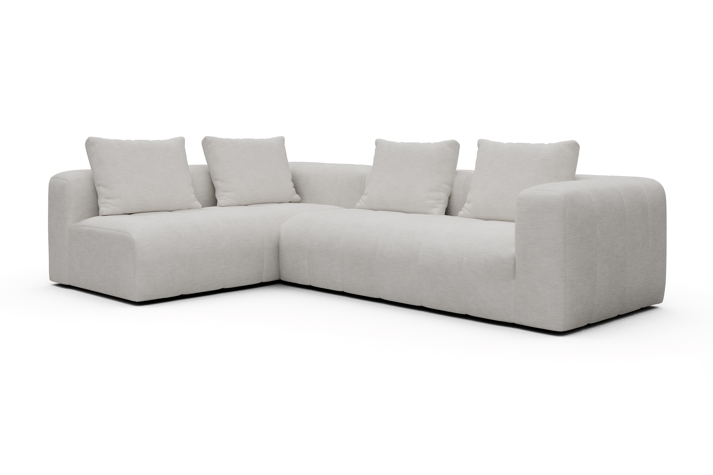 Ecksofa Hugo 2x 2,5-Sitzer Armlehne rechts Vivus-Dusty-Off-White
