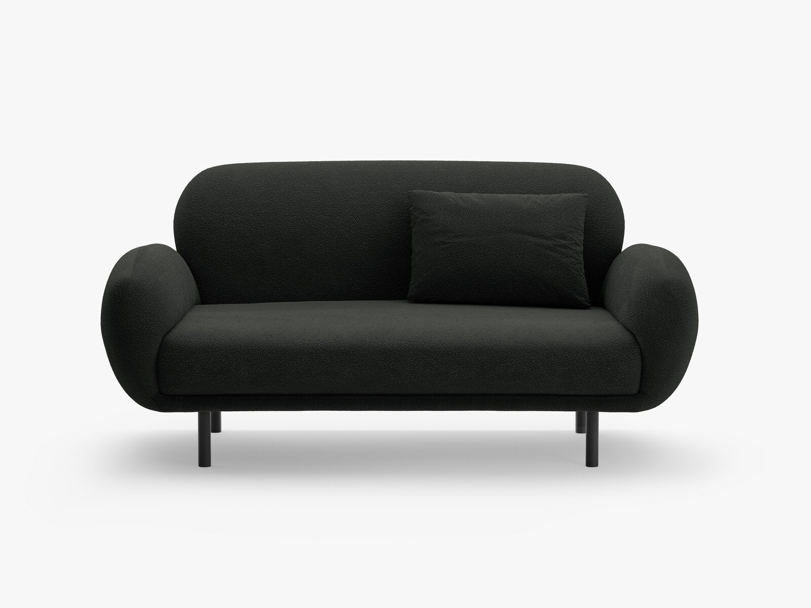 Micadoni Sofa Poppy 2-Sitzer Boucle Baloo Schwarz