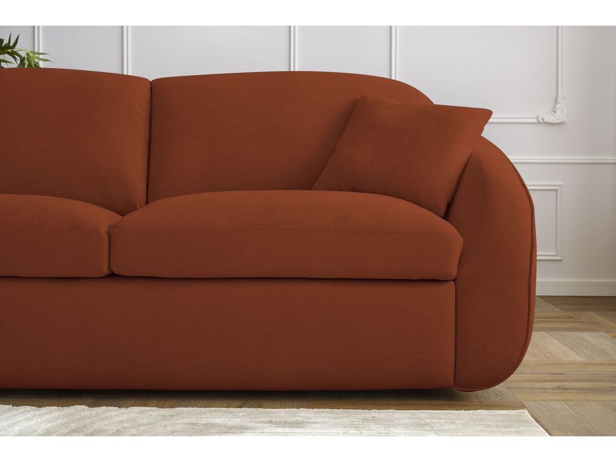 Bobochic Cezanne Schlafsofa 3-Sitzer Stoff Orange, Liegefläche 140 × 194 cm