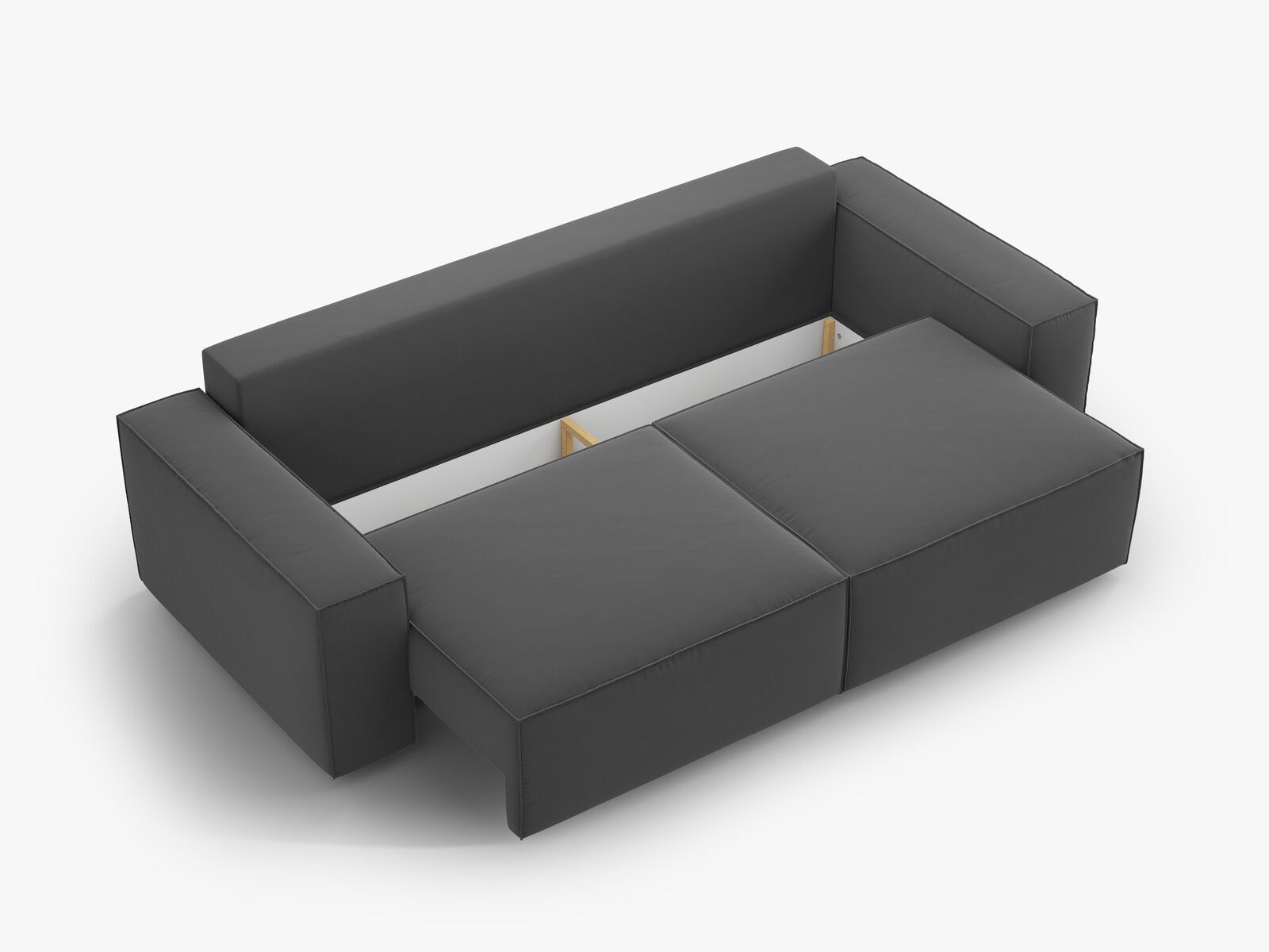 Micadoni Schlafsofa Jodie 3-Sitzer Samt Bluvel Grau