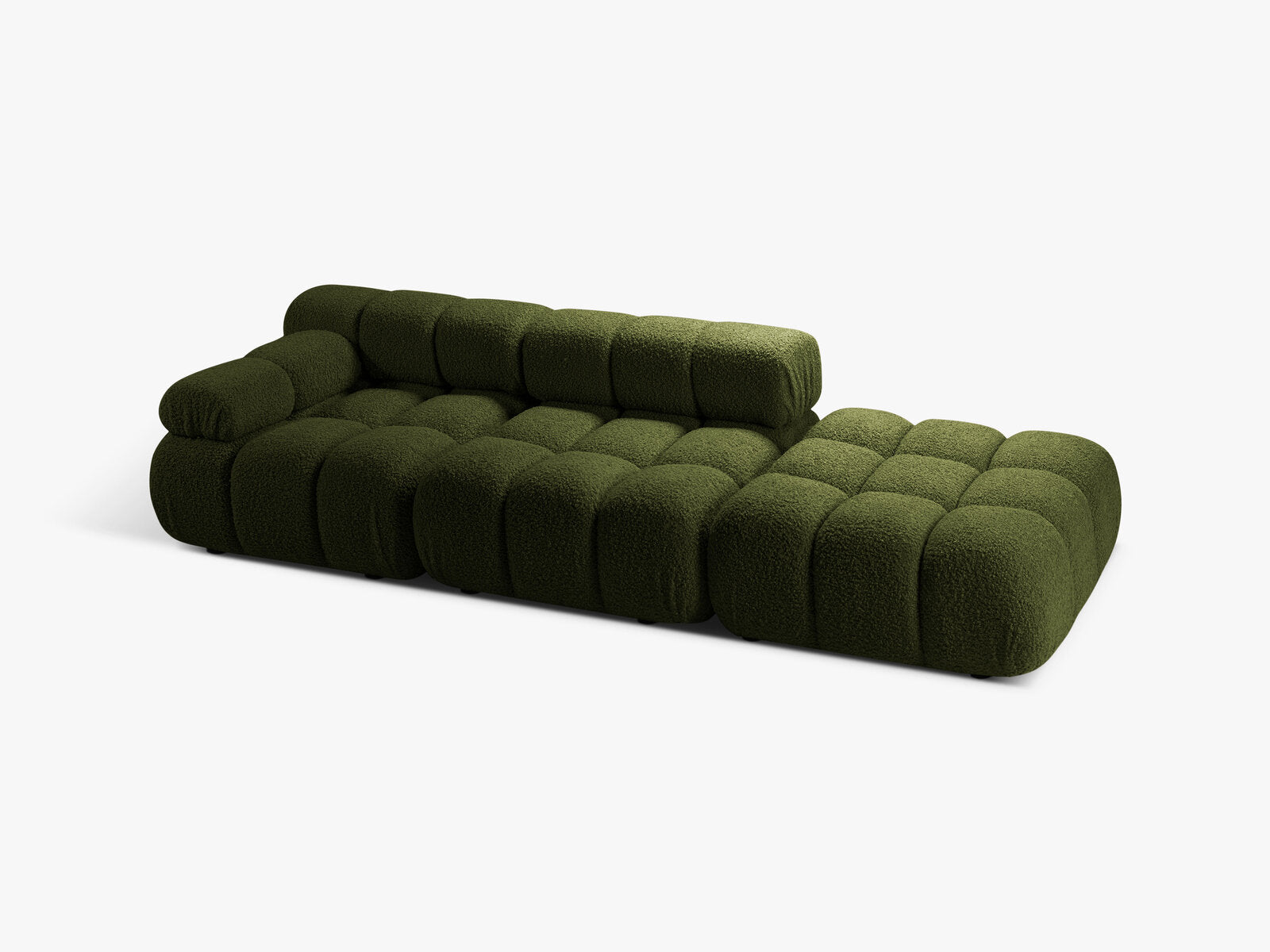 Micadoni Modulares Sofa Bellis 4-Sitzer Rechts Boucle Rolf Grün