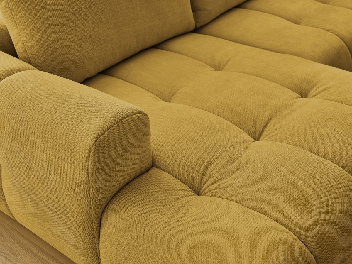 Bobochic Fuji Wohnlandschaft mit Pouf Stoff Gelb Ecke links