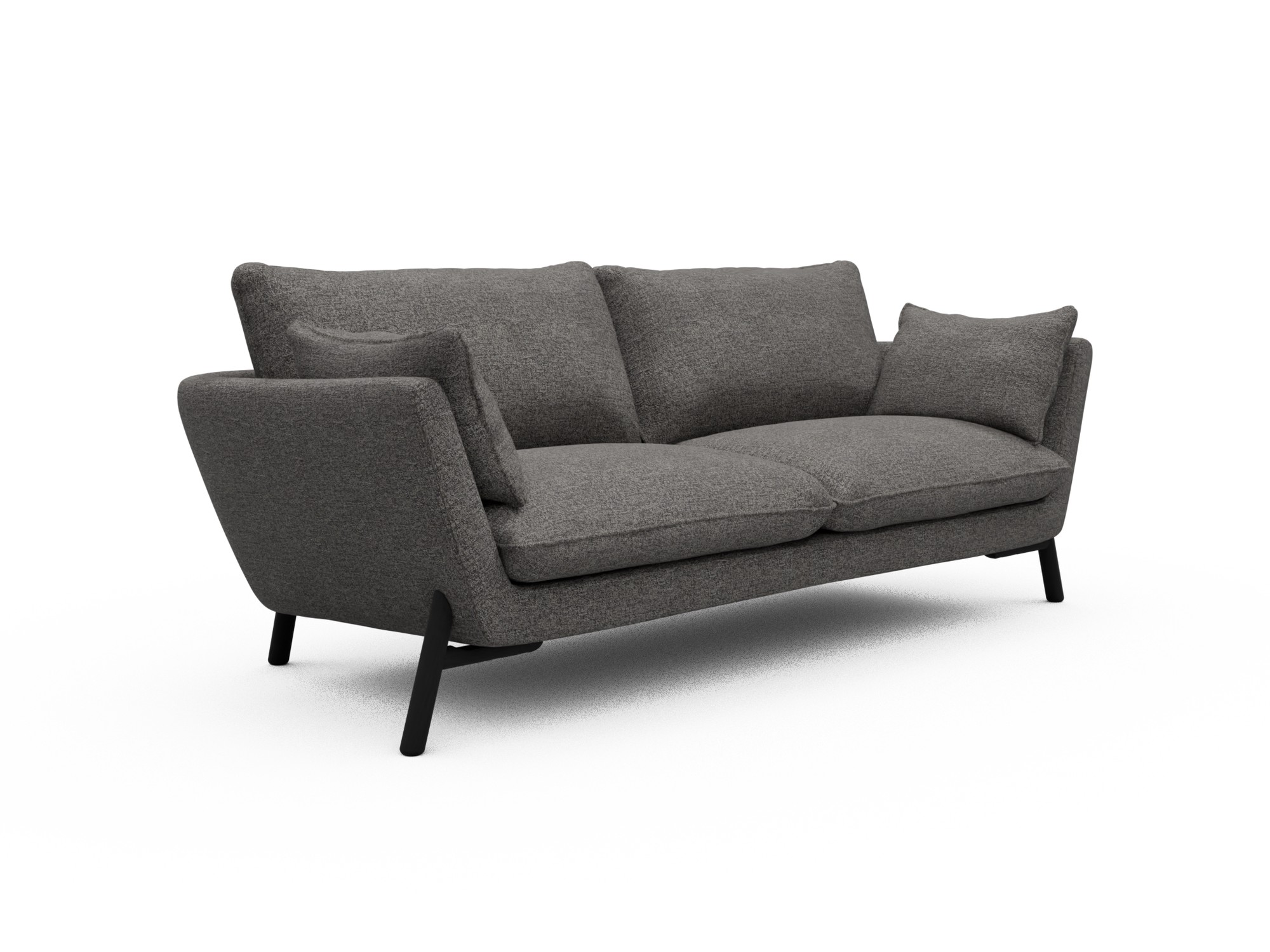 Skandi Home Sofa Emil 3-Sitzer Beinfarbe Eiche Schwarz Carreno-Salt-and-Pepper moebelfaktor