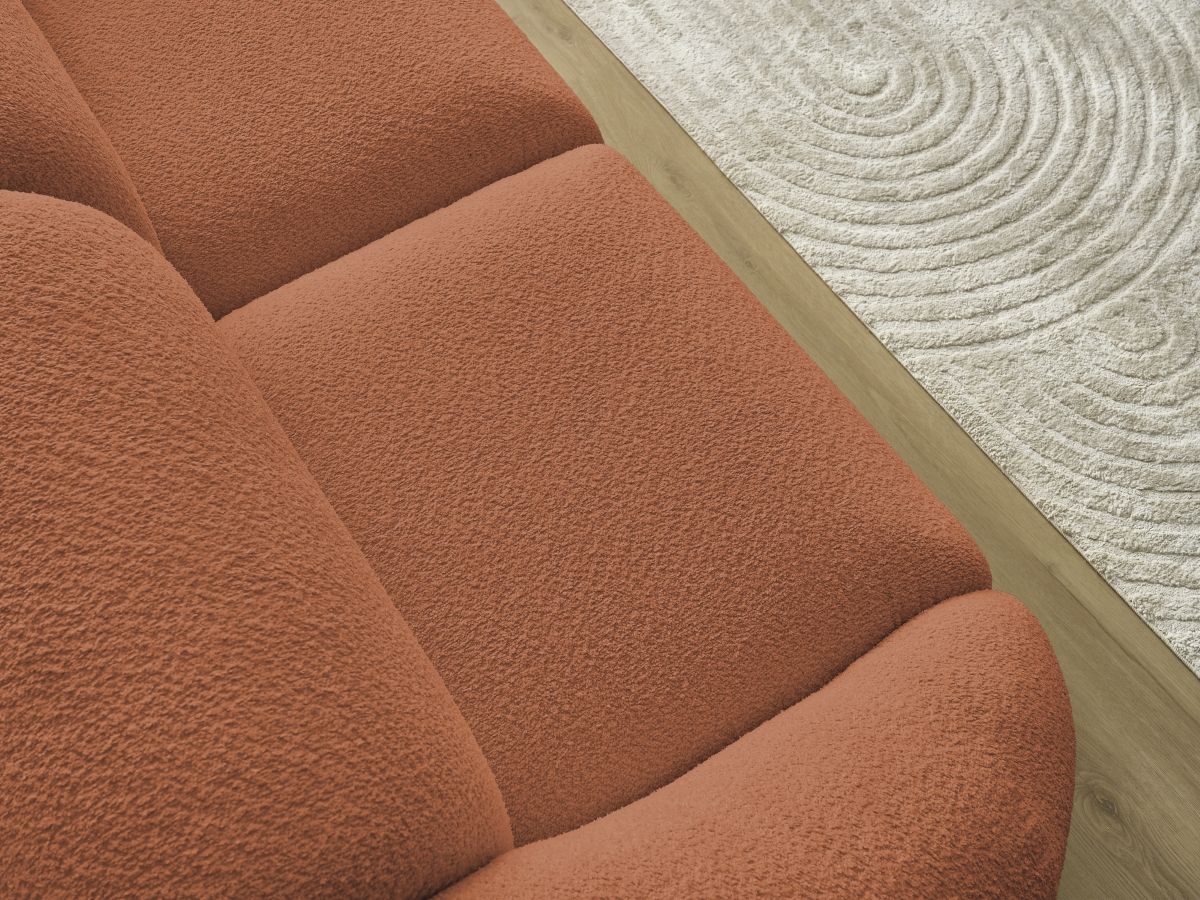 Bobochic Tina Sofa 2-Sitzer Bouclé-Stoff Orange