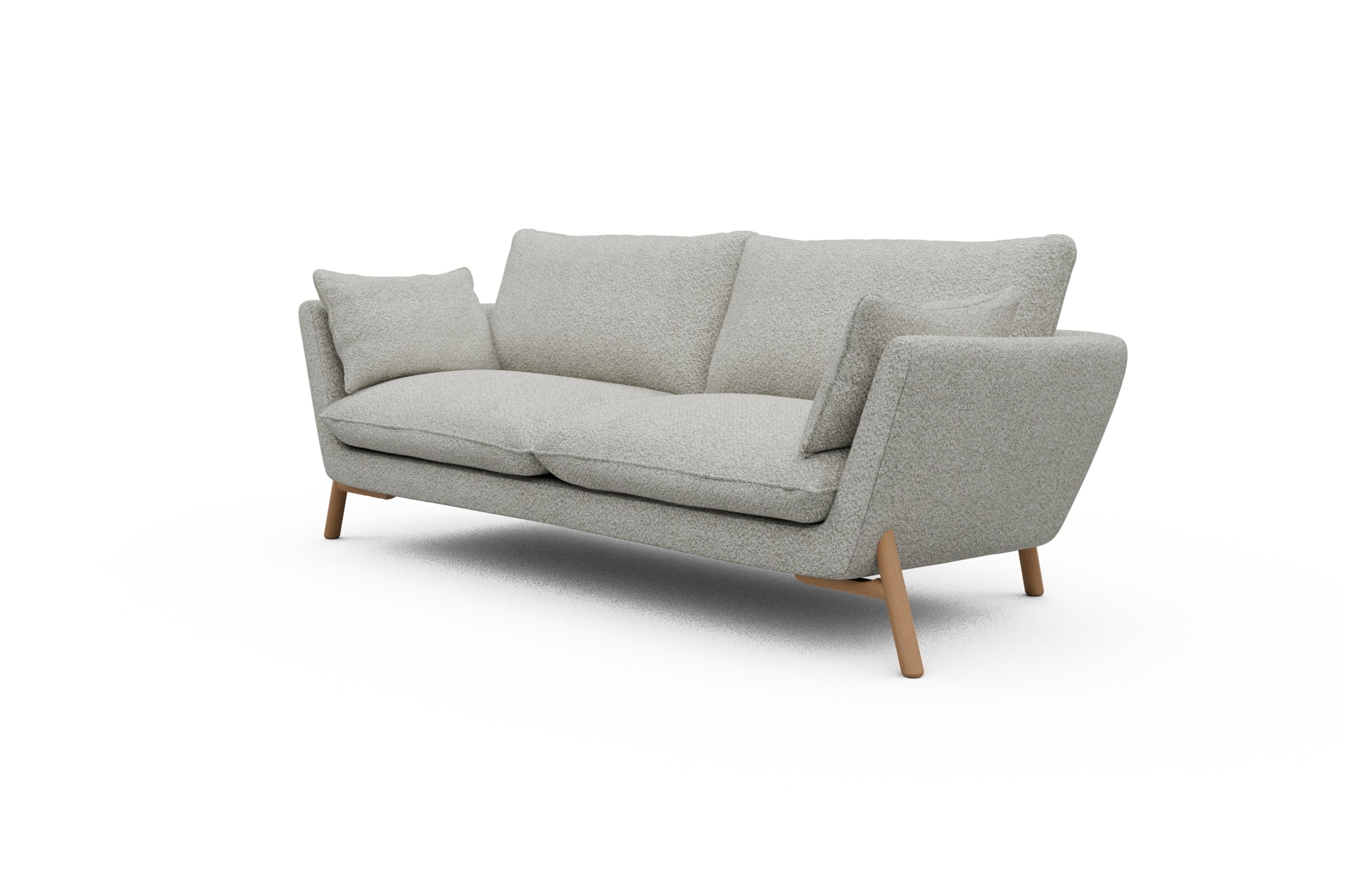 Sofa Emil 3-Sitzer Beinfarbe Eiche Natur Vanora-Warm-Sand