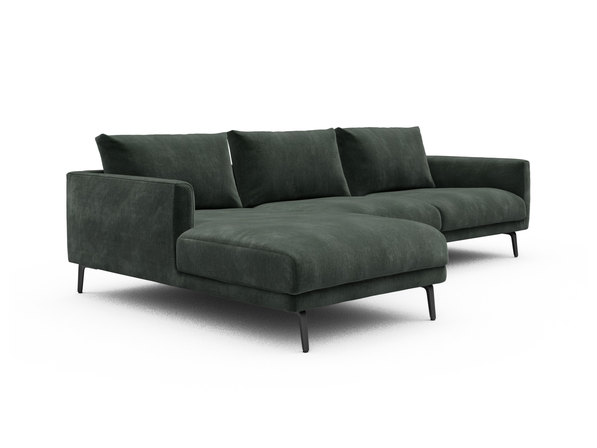 Skandi Home Ecksofa Karl Chaiselongue links mit 2,5-Sitzer Smooth-Laurel-Green moebelfaktor