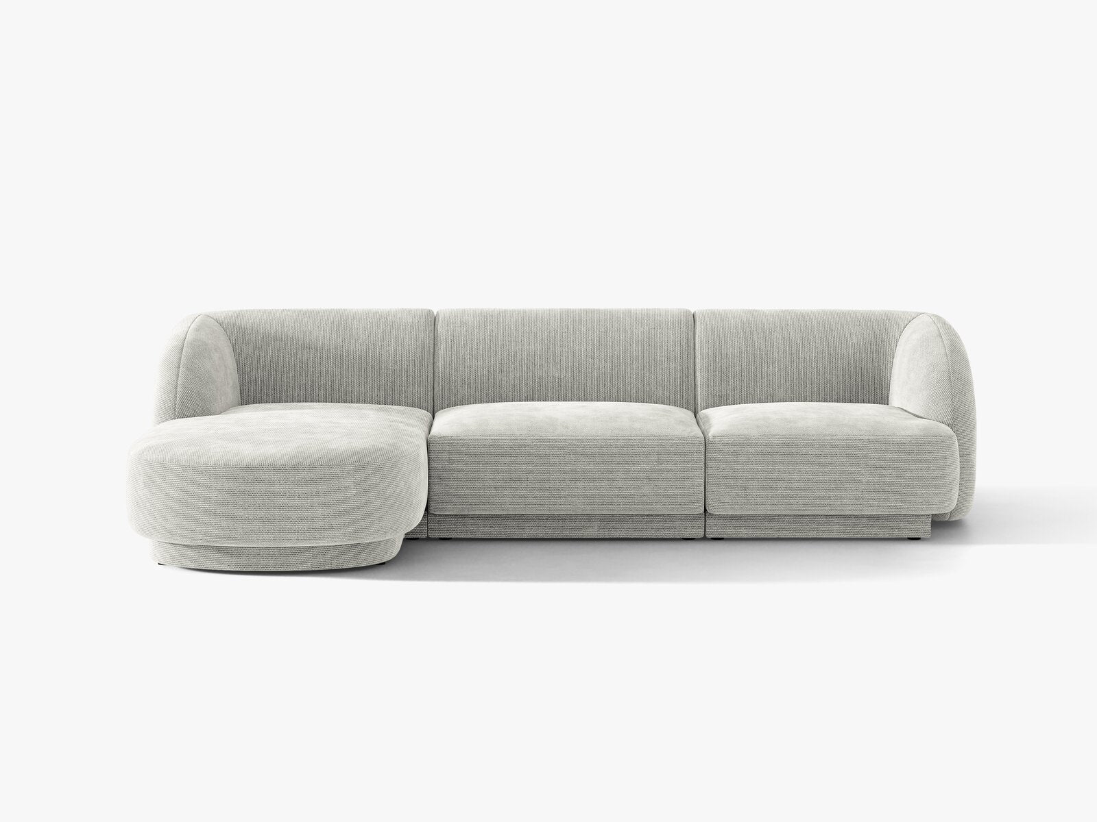 Micadoni Ecksofa Miley 4-Sitzer Links Chenille Eden Silber