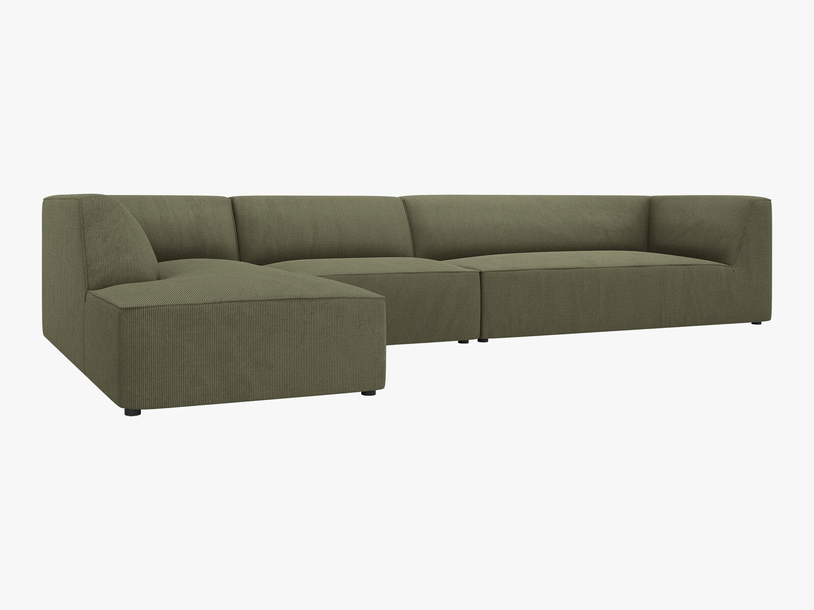 Micadoni Ecksofa Ruby 5-Sitzer Links Kord Scala Grün