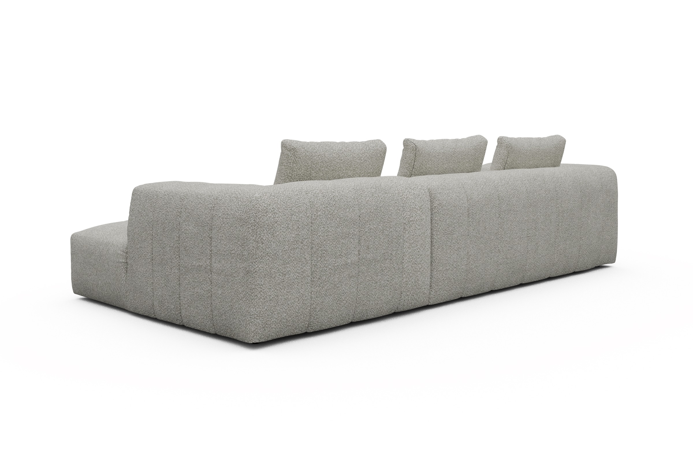 Ecksofa Hugo 2,5-Sitzer Armlehne links mit Chaiselongue Vanora-Warm-Sand