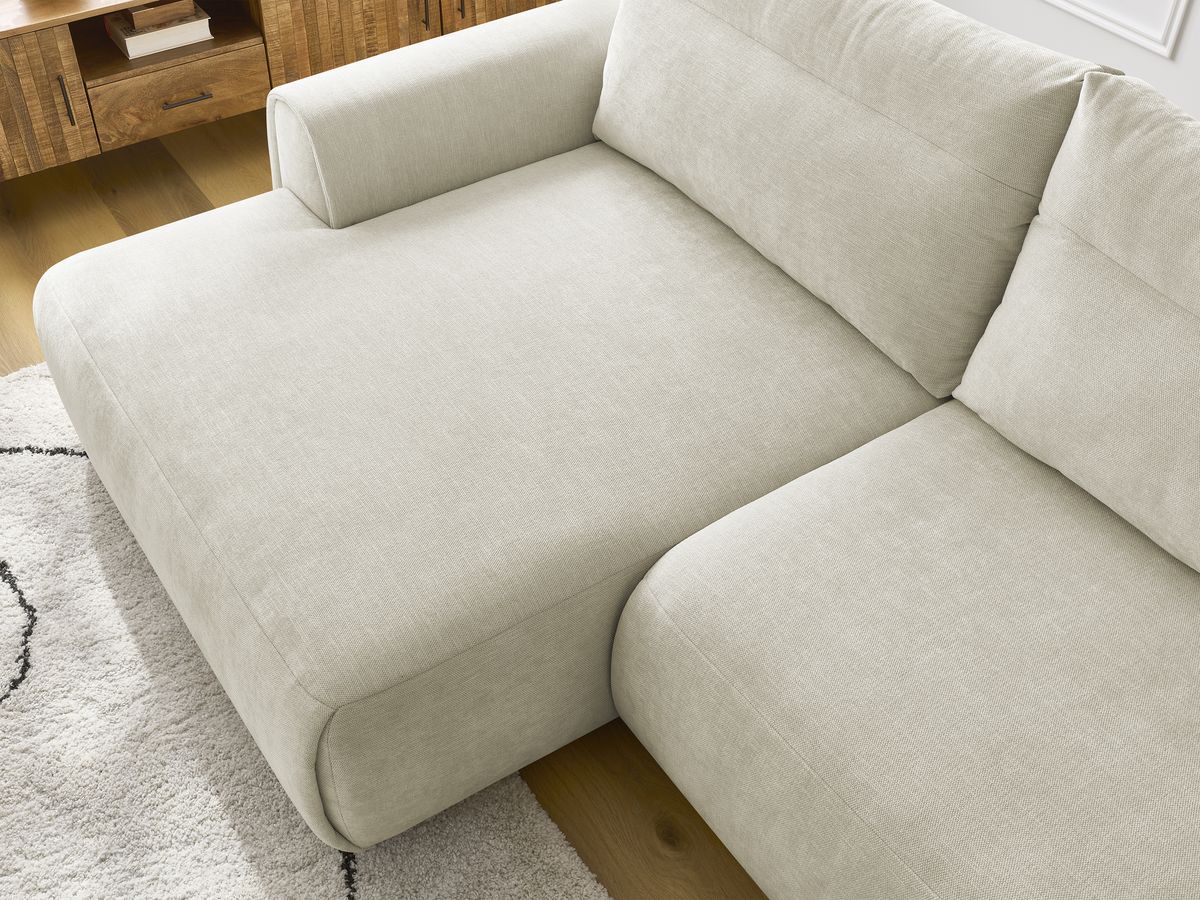 Bobochic Aden Ecksofa 293 × 152 cm Stoff Beige Ecke links