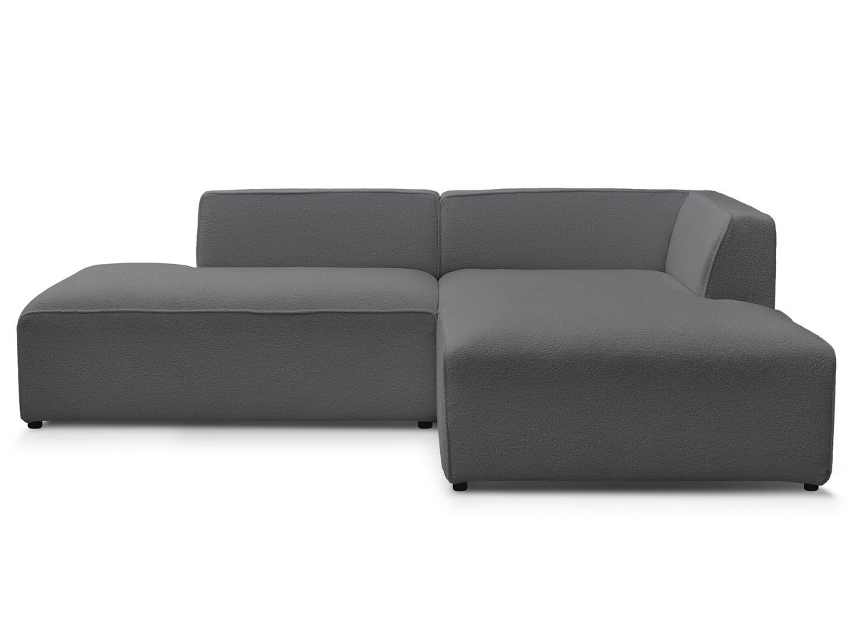 Bobochic Megeve Ecksofa Bouclé-Stoff Dunkelgrau Ecke rechts