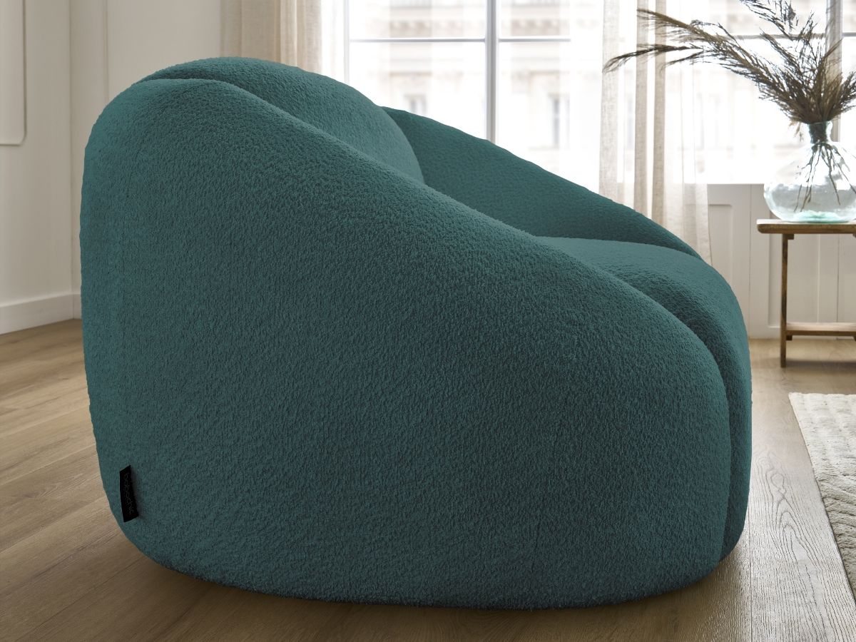 Bobochic Tina Sessel Bouclé-Stoff Hellblau