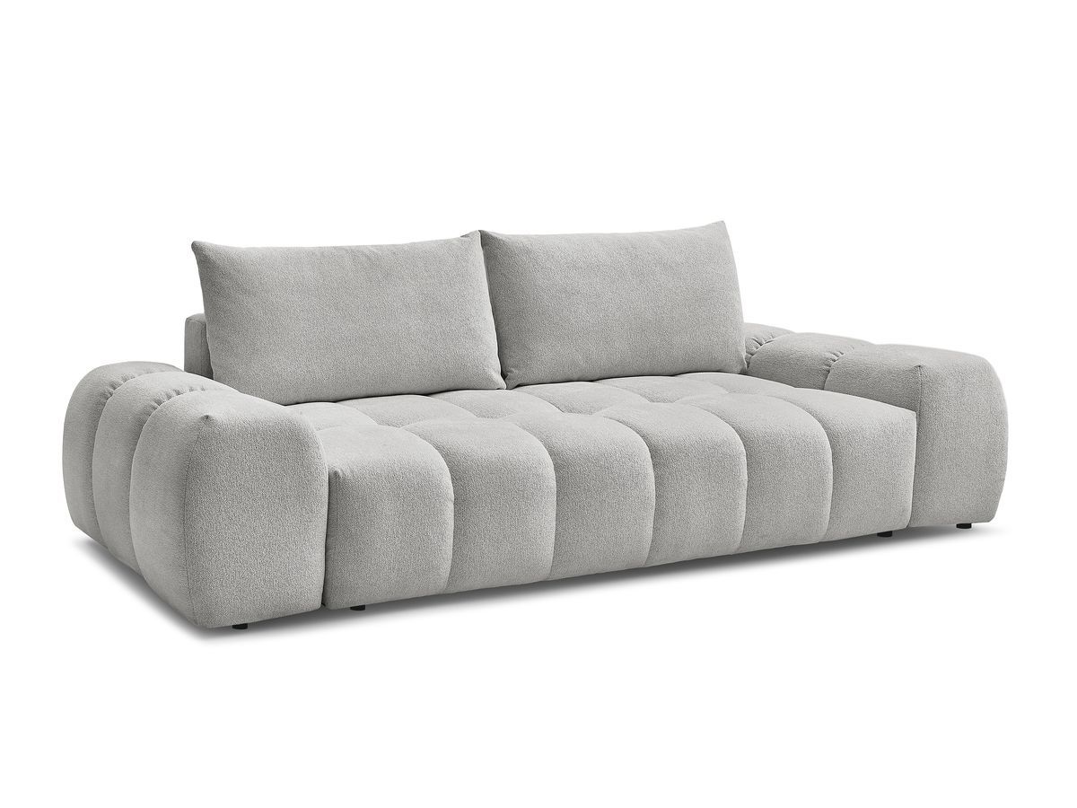 Bobochic Everest Sofa 3-Sitzer, 2 Kissen Melange-Stoff Hellgrau