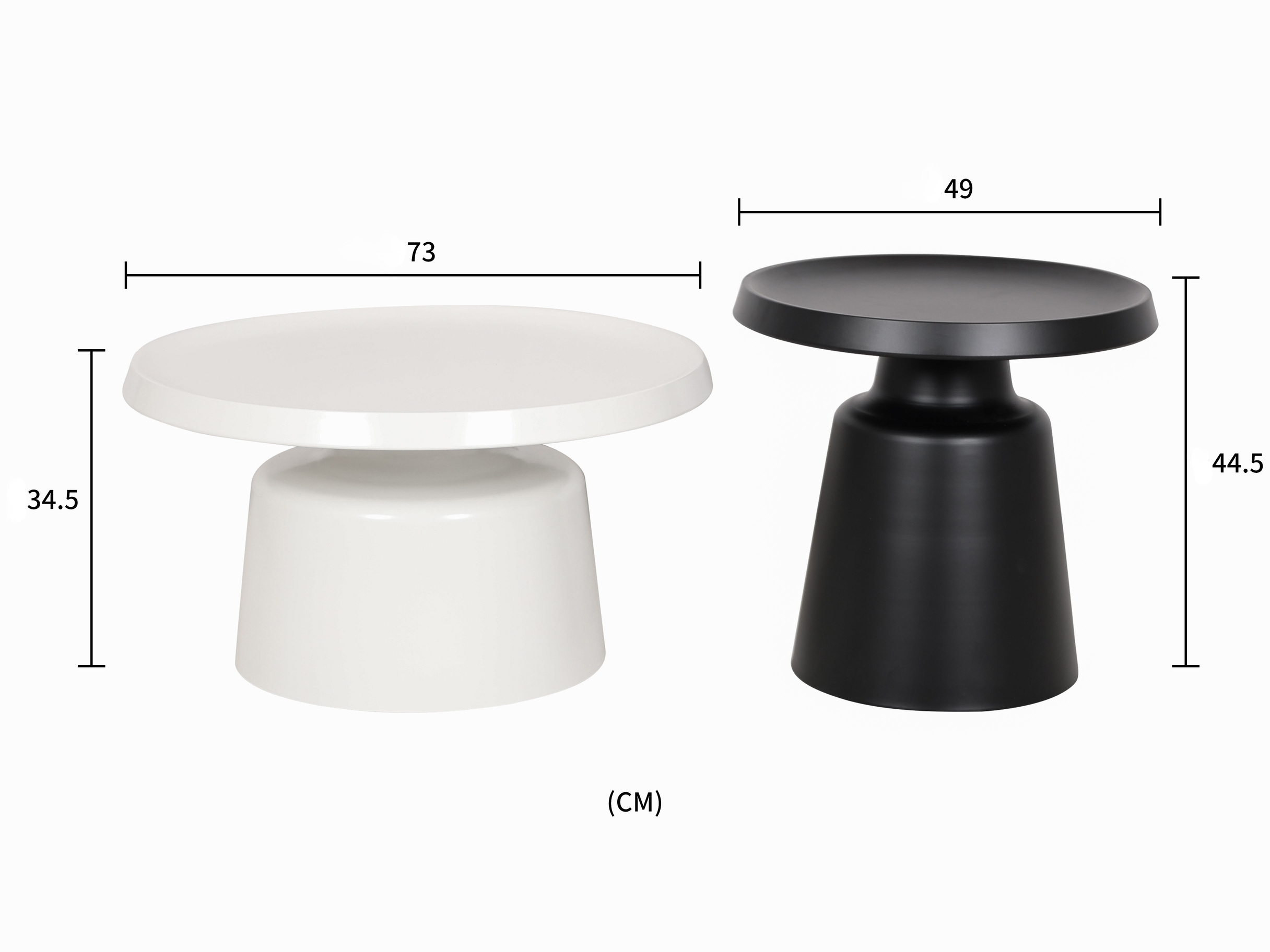 Livin Hill Couchtisch Set Modig Weiß, Schwarz M65