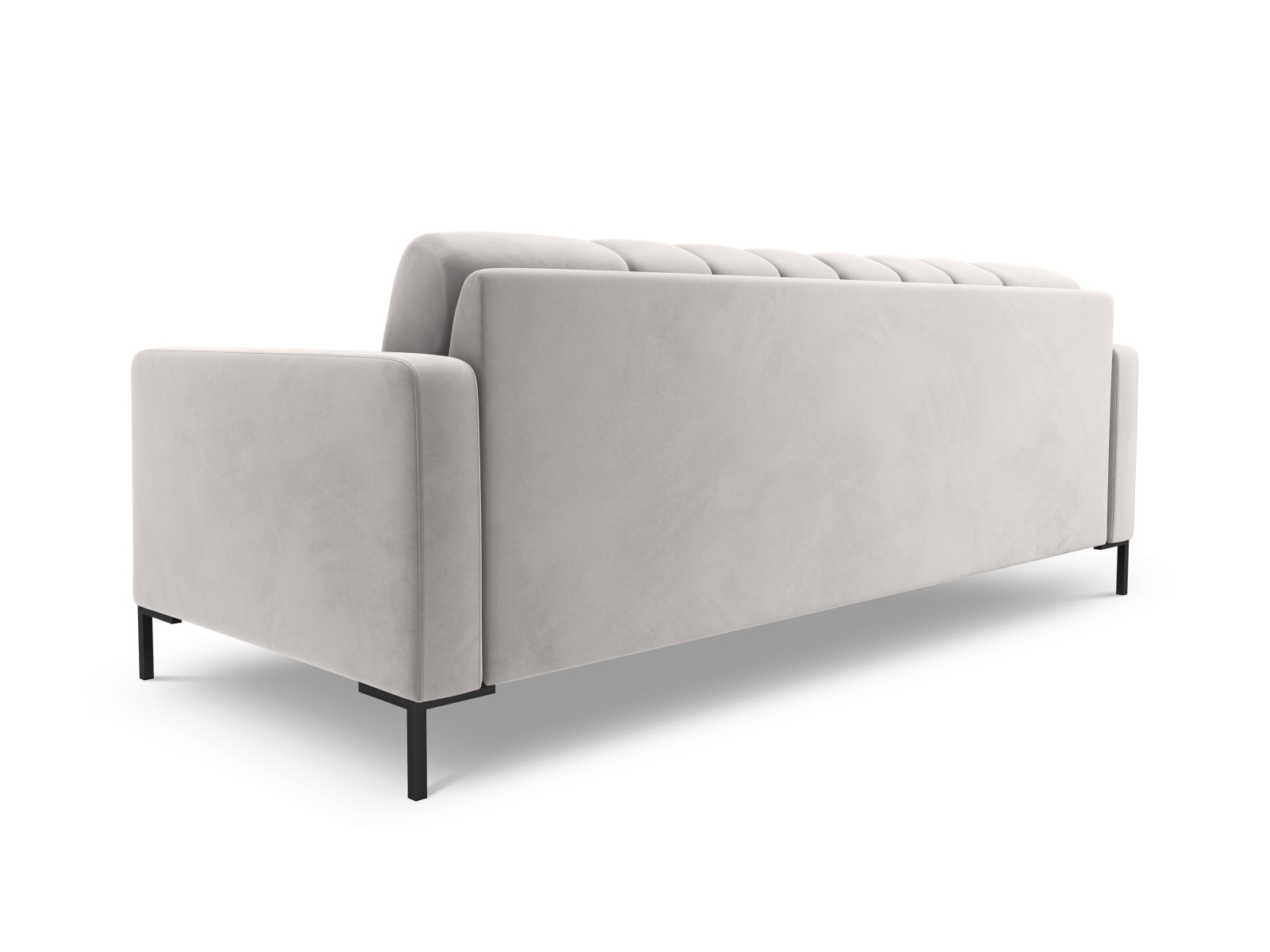 Cosmopolitan Design Sofa Bali 4-Sitzer Samt Bluvel Silber Beine Schwarzes Metall