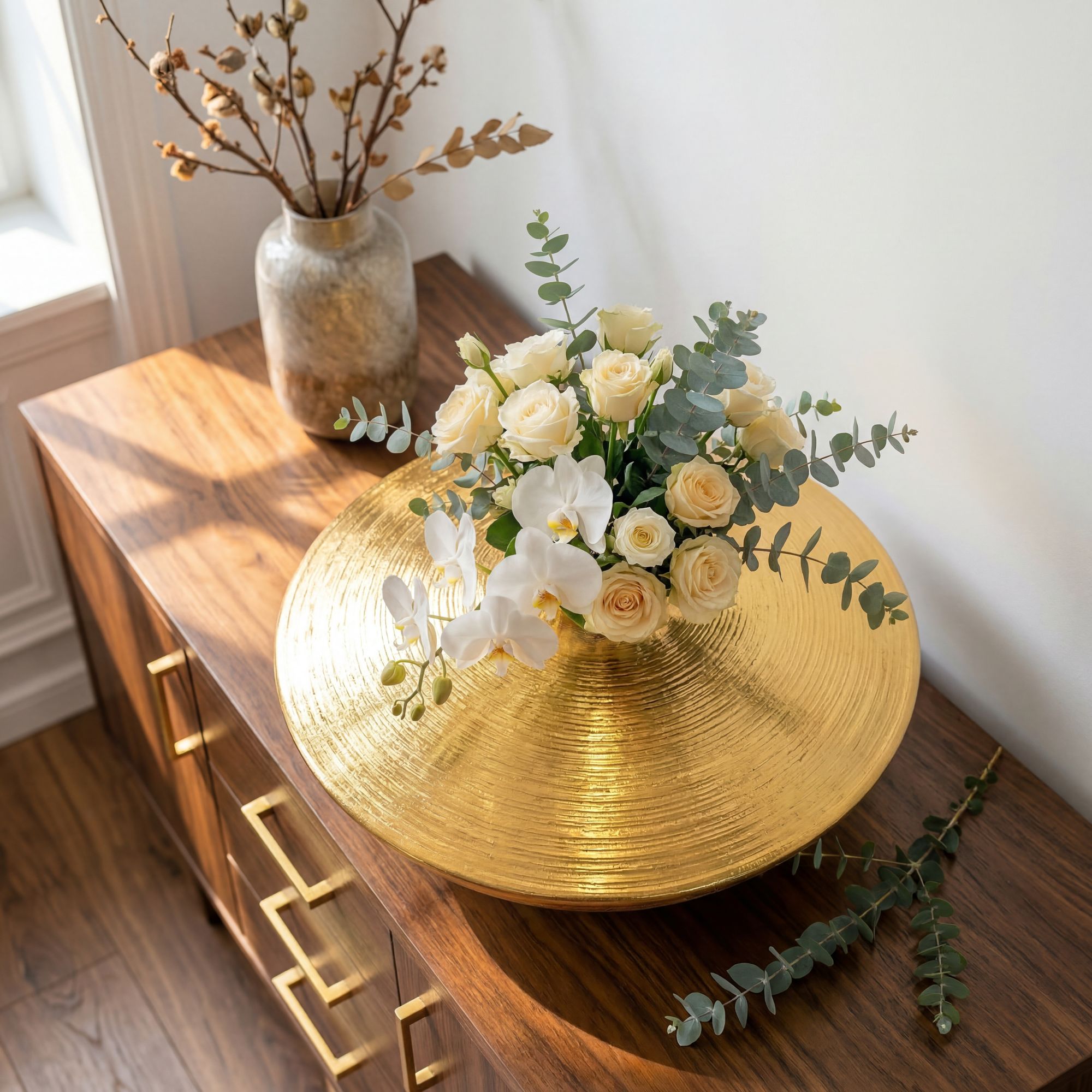 Tischvase Skoppum Aluminium Gold Ø 35 cm