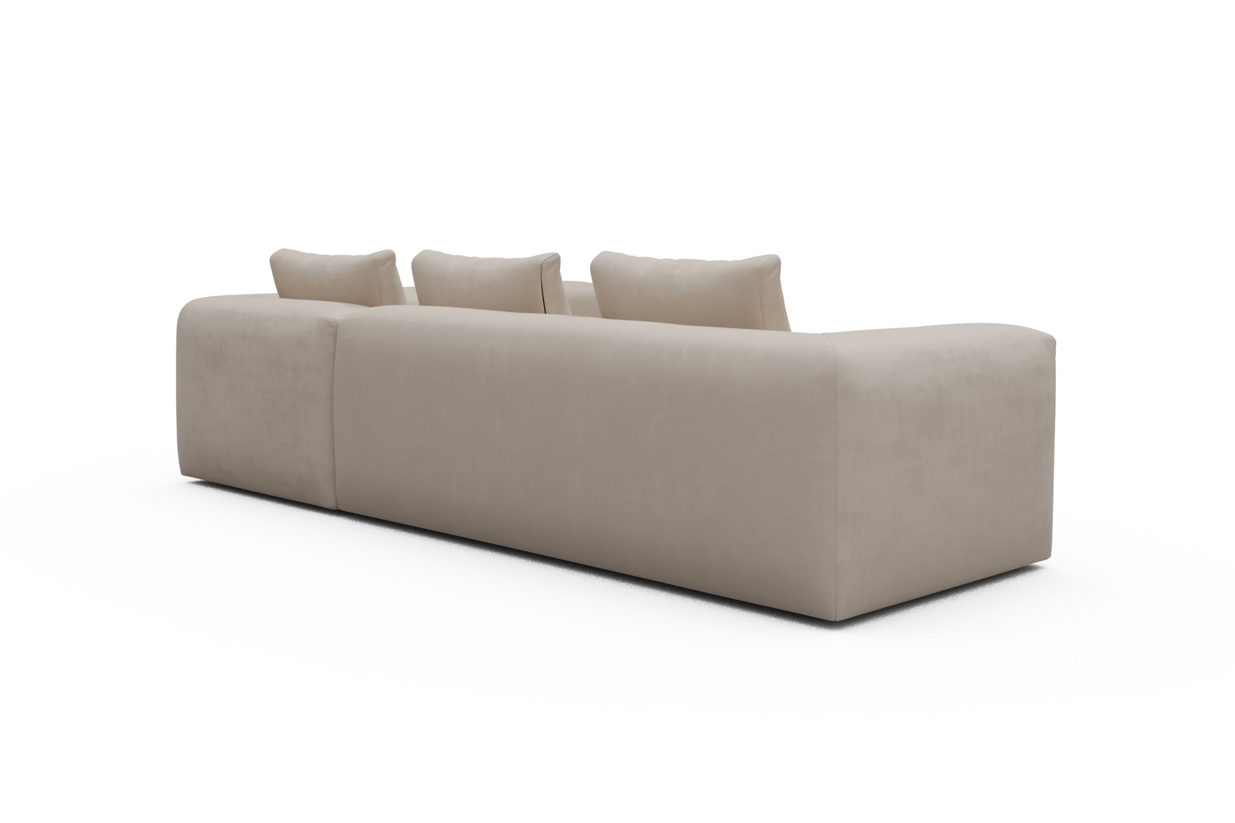 Ecksofa Fred 2x 2,5-Sitzer rechts offen Cordufine-Off-White