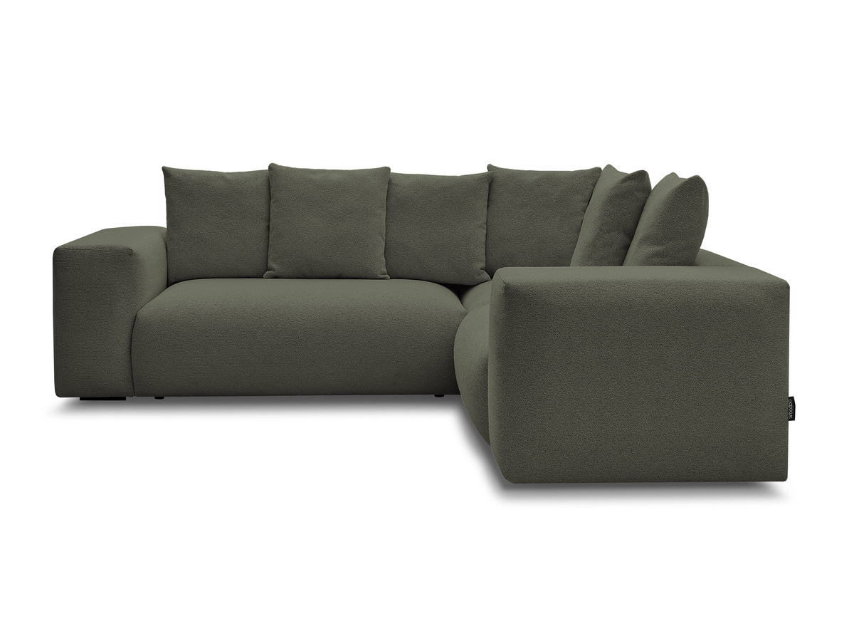 Bobochic Voltaire Ecksofa 268 × 214 cm Melange-Stoff Grün Ecke rechts