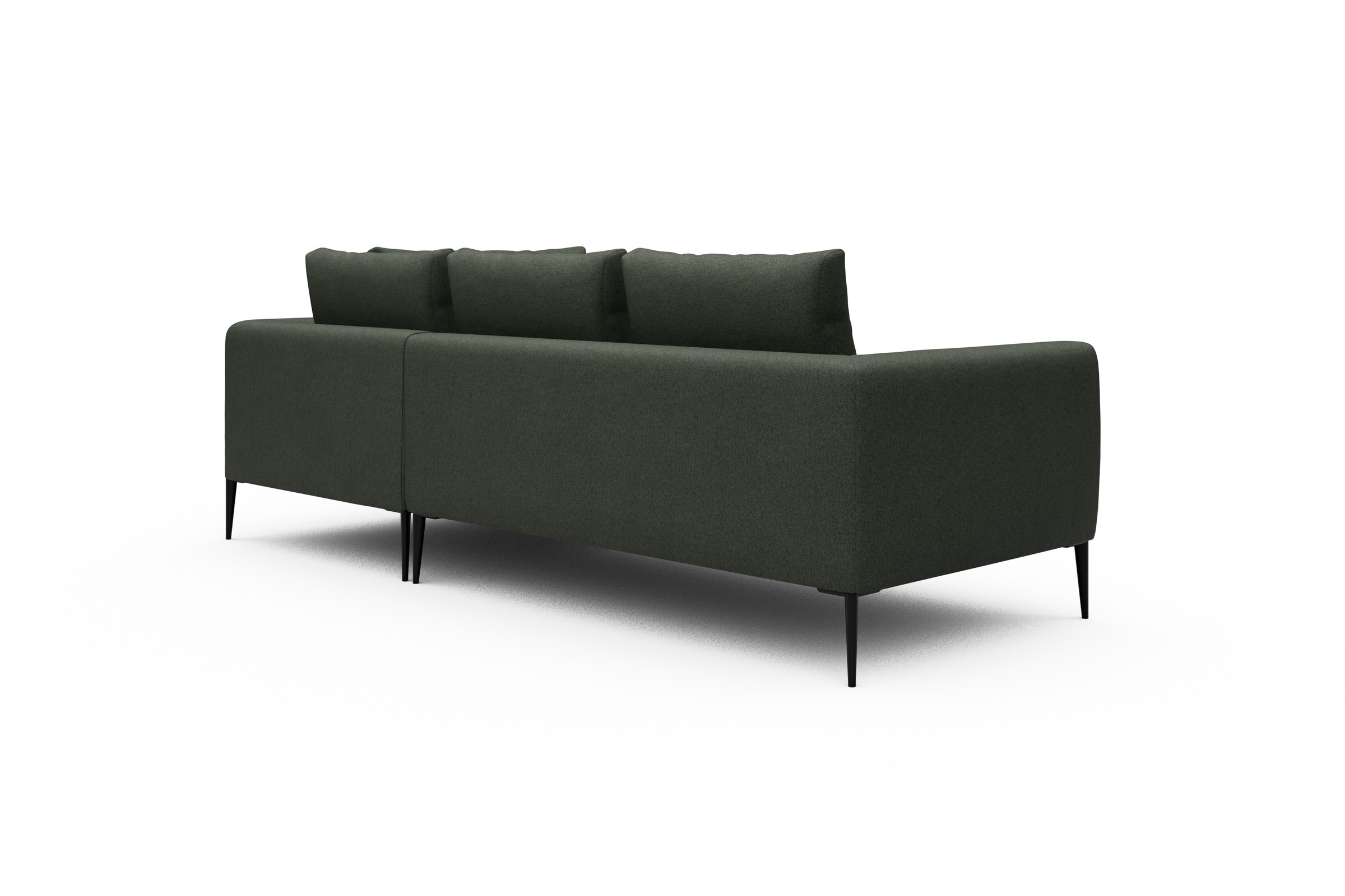Ecksofa Paul Relax-Ecke rechts mit 2-Sitzer Denari-Forest-Green