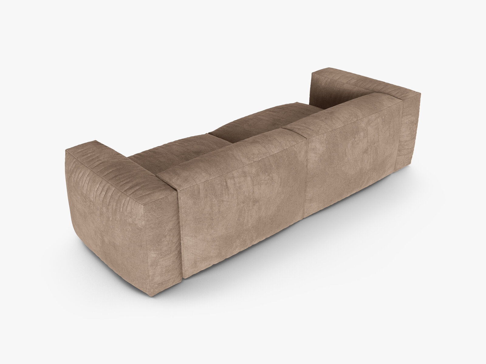 Micadoni Sofa Martina 3-Sitzer 90cm Sitztiefe Samt Vogue Dunkelbeige