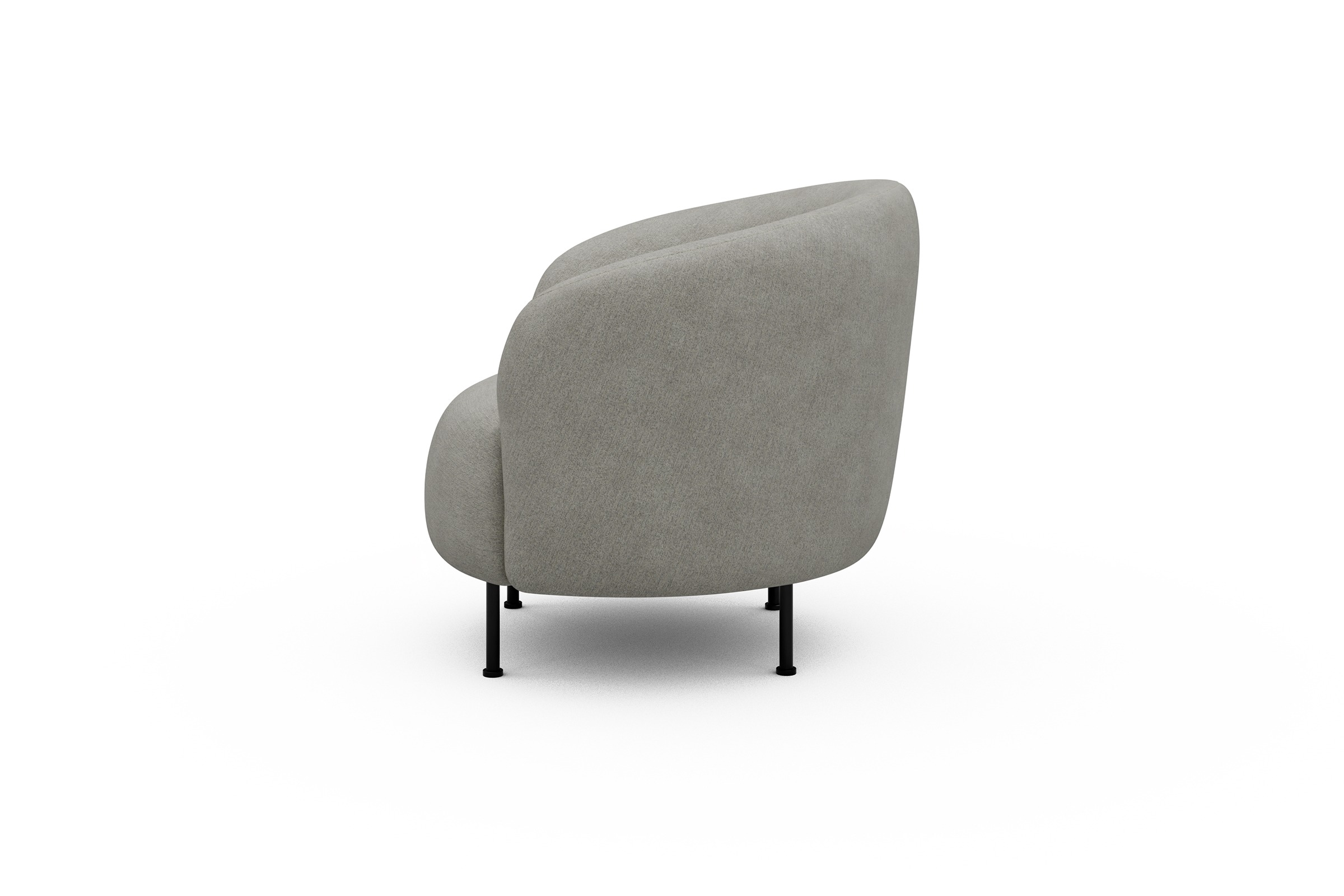 Sessel Ronda Metallbeine Schwarz Carreno-Moon-Stone-White