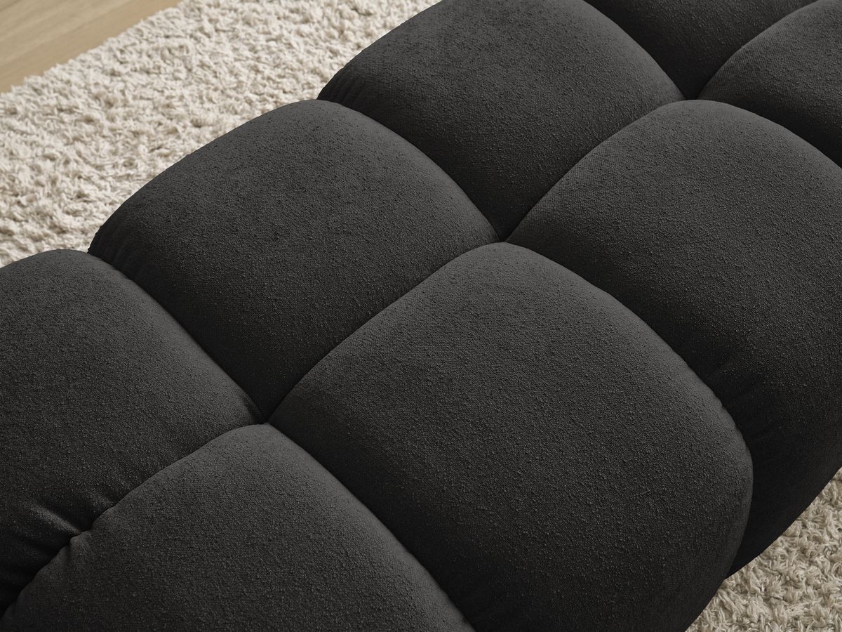 Bobochic Everest Pouf 140 × 70 cm Melange-Stoff Schwarz