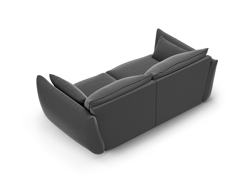 Cosmopolitan Design Sofa Matera 2-Sitzer Samt Salvador Dunkelgrau