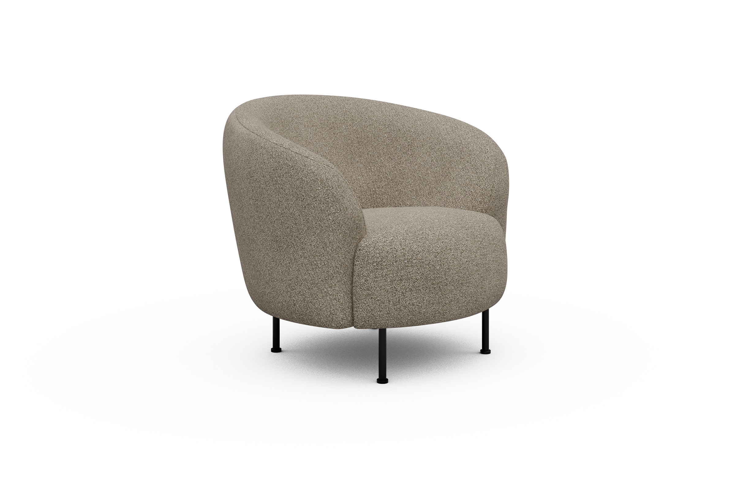Sessel Ronda Metallbeine Schwarz Boucle-Beige