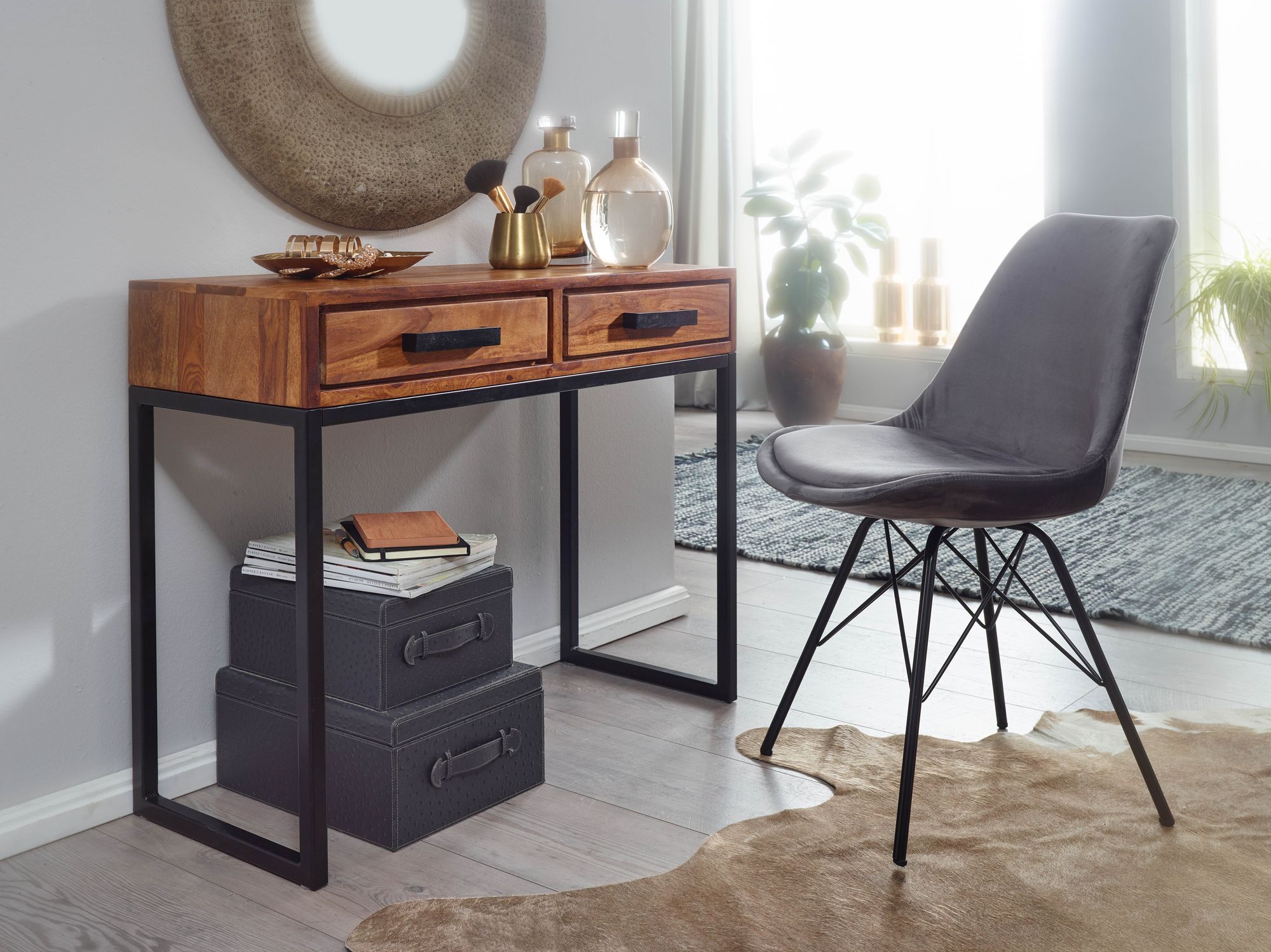 Konsolentisch Vildbjerg Massivholz Braun 90 × 35,5 × 76,5 cm
