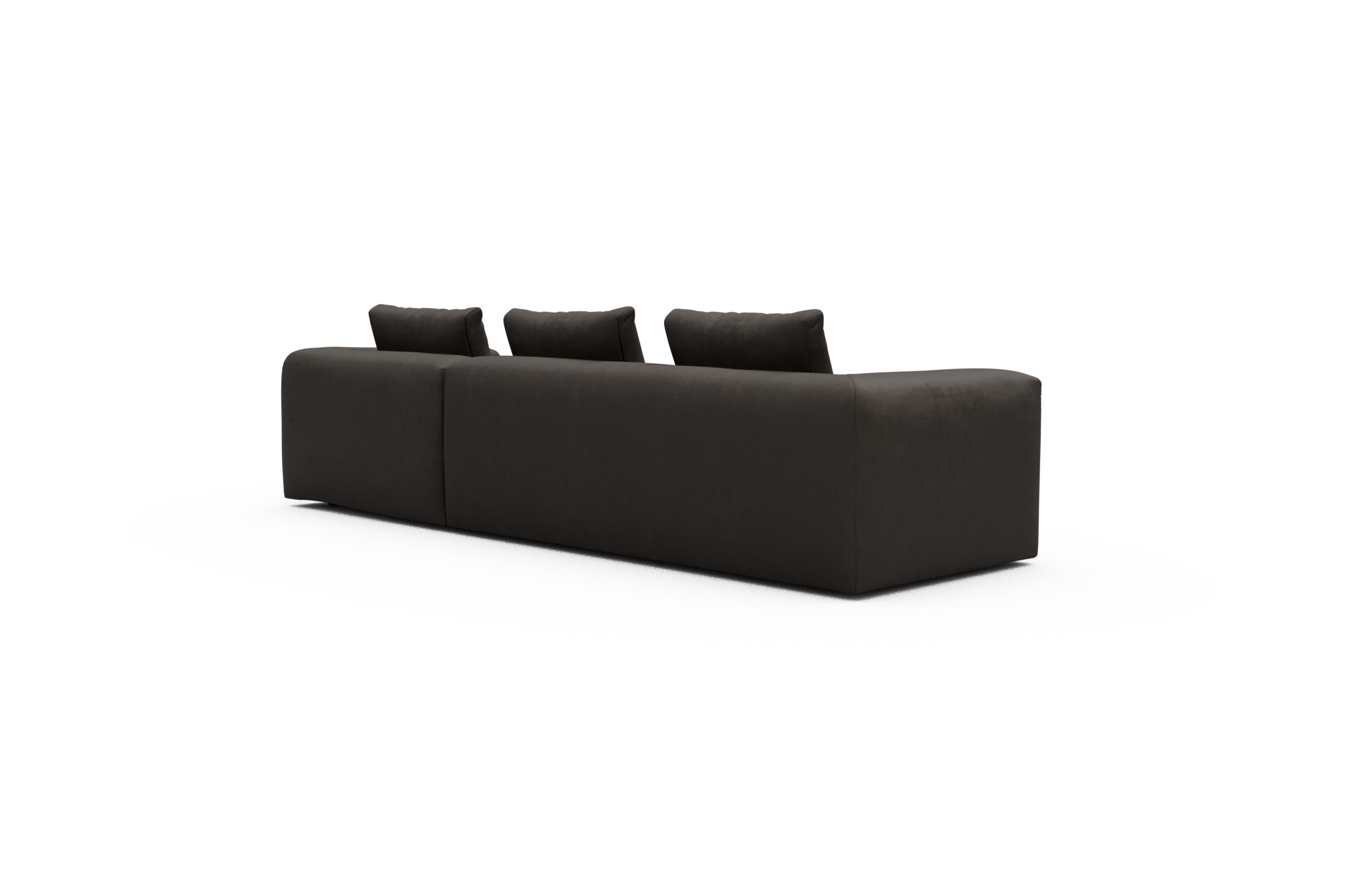Ecksofa Fred Chaiselongue rechts mit 2,5-Sitzer Cordufine-Taupe