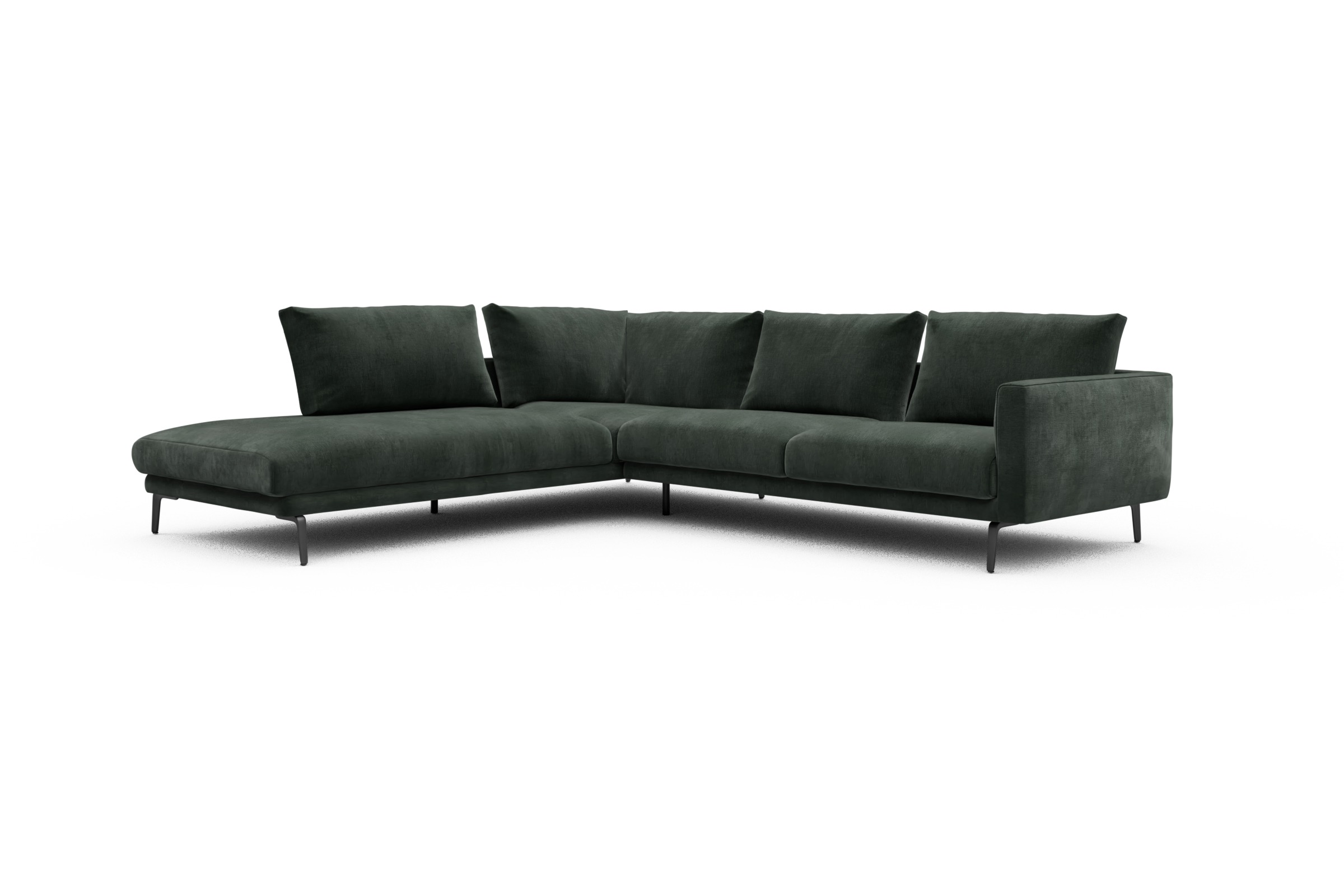 Ecksofa Karl Relax-Ecke links mit 2,5-Sitzer Smooth-Laurel-Green