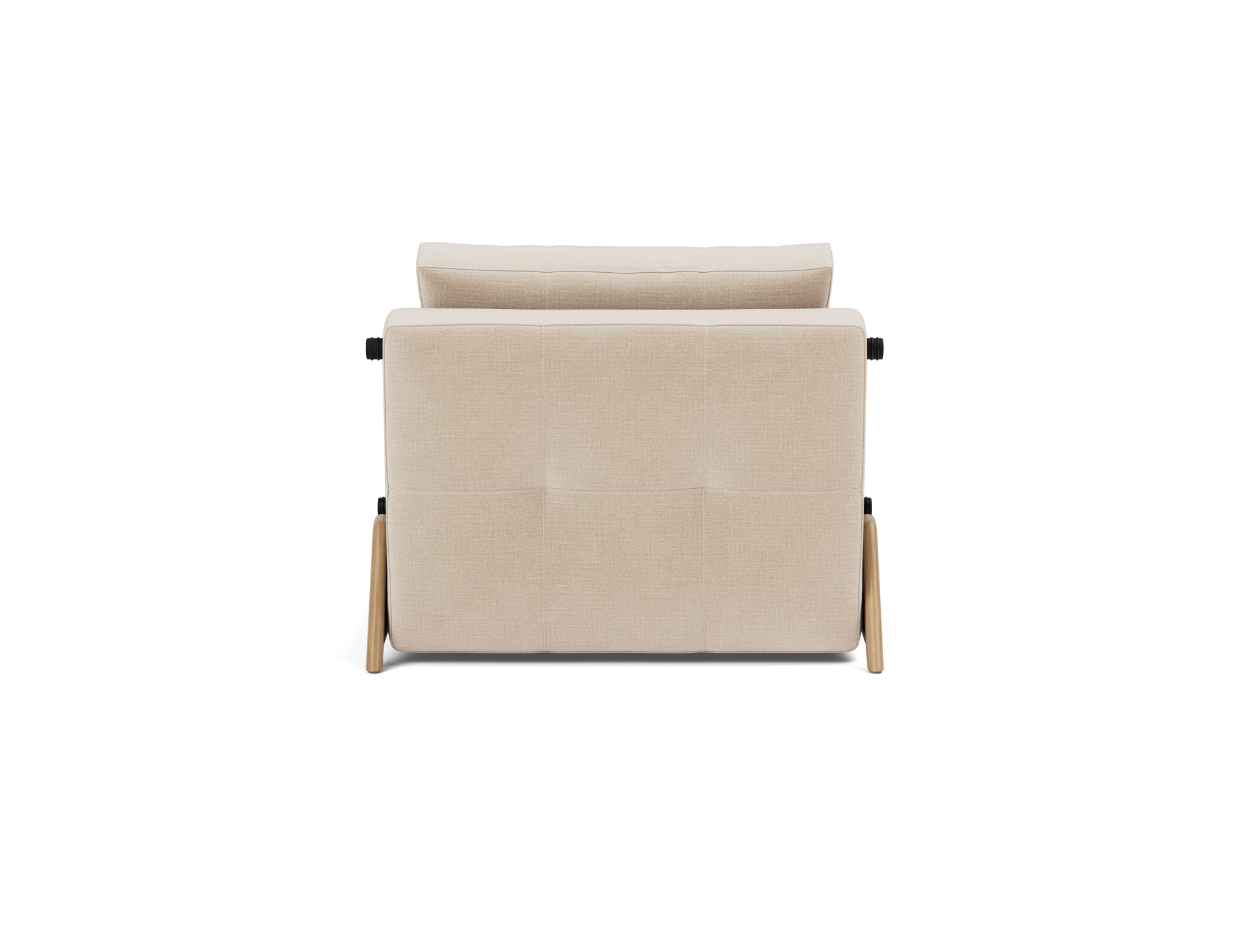 Schlafsessel Cubed 90 Chenille Esina 410-Almond-Beige Beine Eiche