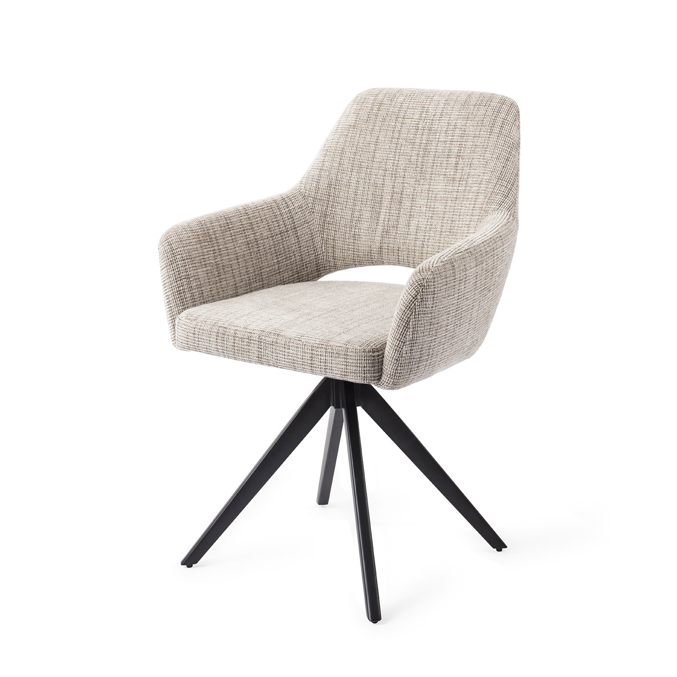 Jesper Home Esszimmerstuhl Yanai Caramel Grid Turn Schwarz