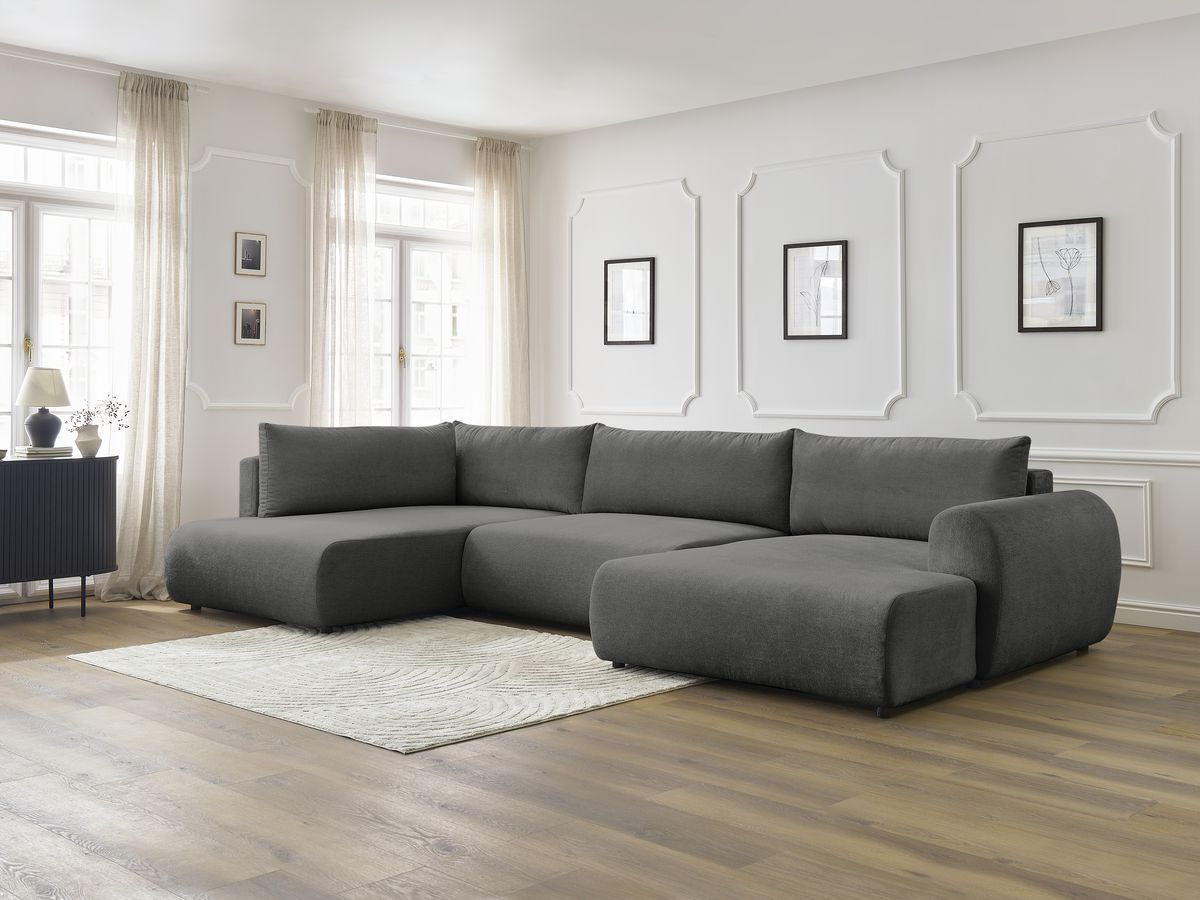 Bobochic Lucien Wohnlandschaft Stoff Dunkelgrau Ecke rechts