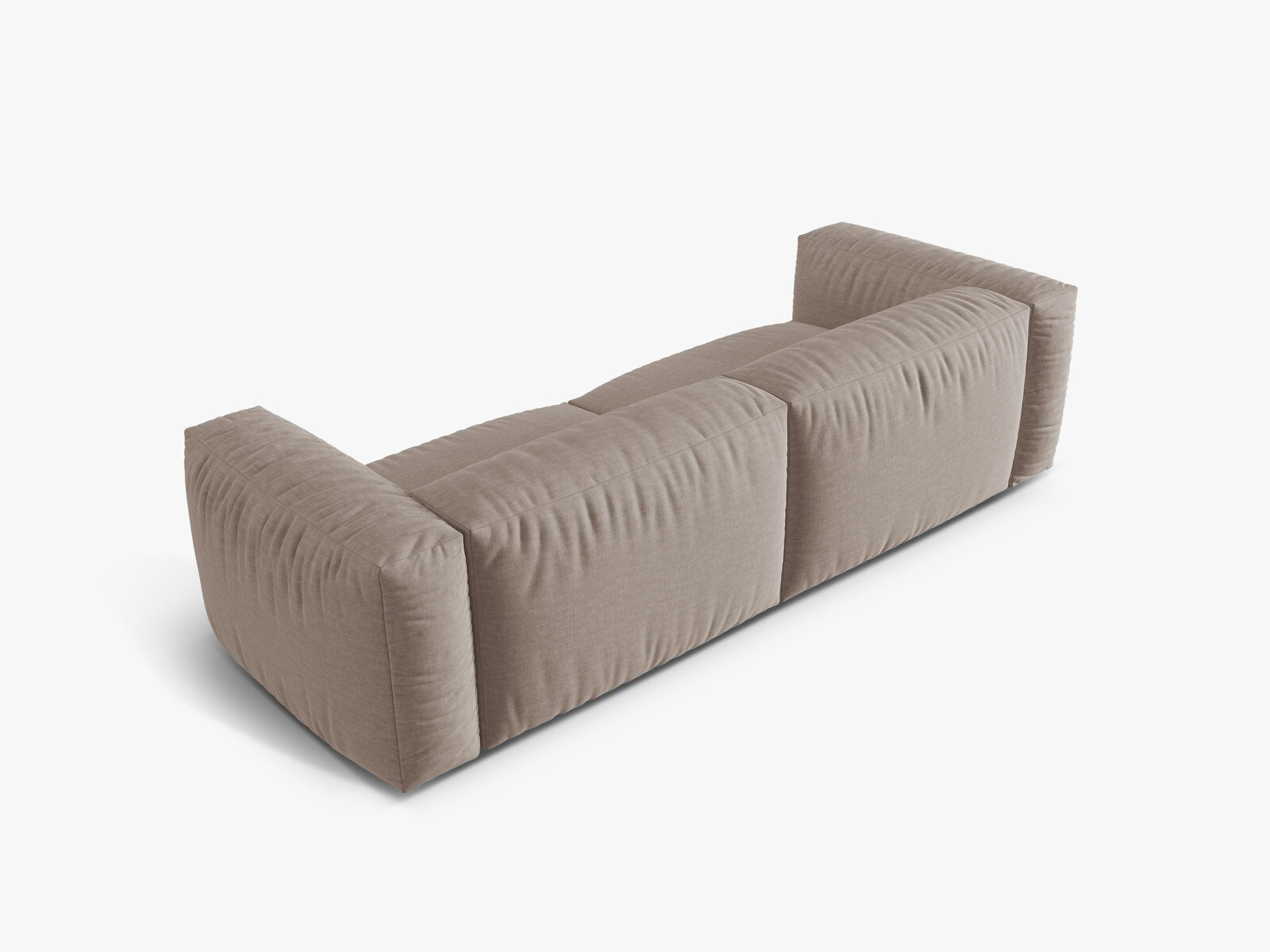 Micadoni Sofa Martina 3-Sitzer Strukturierter Stoff Boston Dunkelbeige
