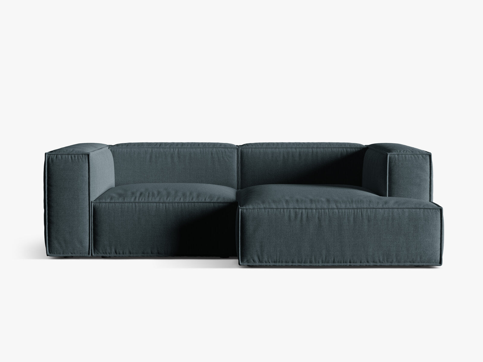 Micadoni Ecksofa Nuria 3-Sitzer Rechts Strukturierter Stoff Dunkel Petrol